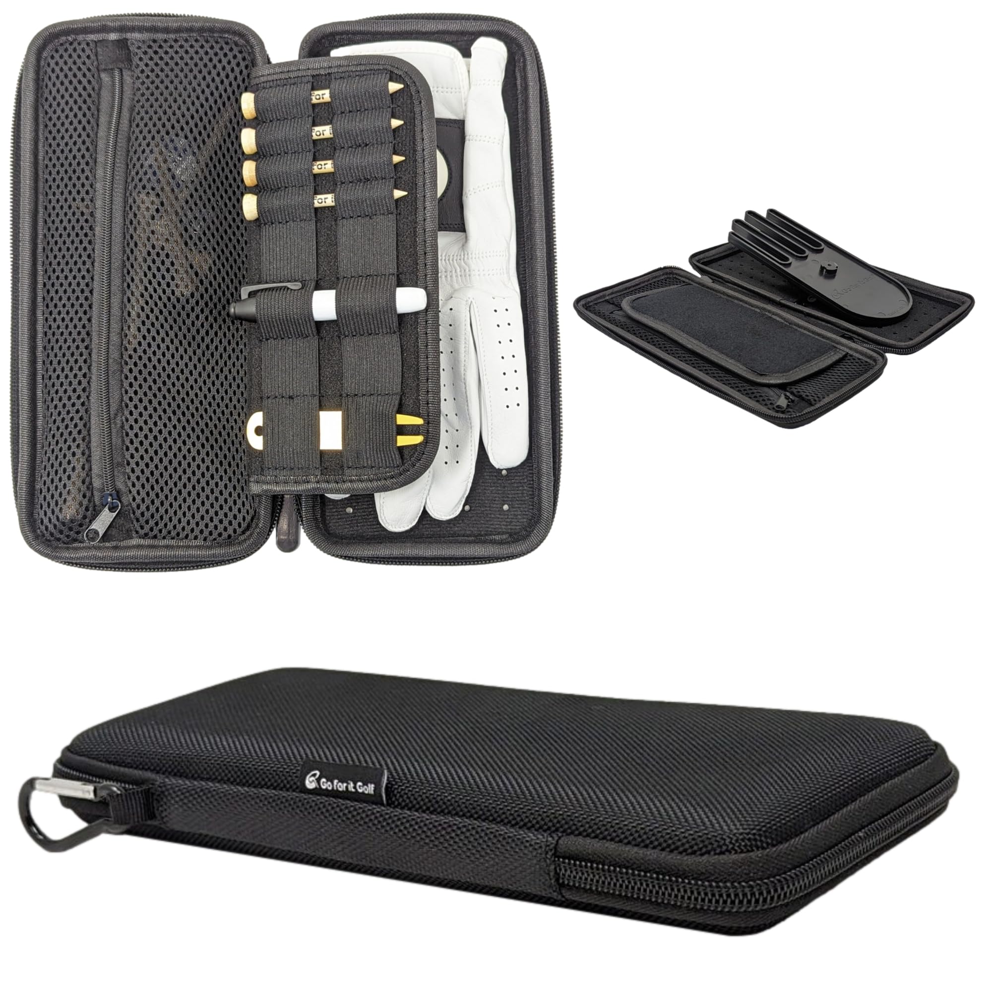 Wrinkle-Free Golf Glove Case with Shaper & Magnetic Holder - Organizer for Divot Tools & Accessories - Perfect for Golfers On-the-Go