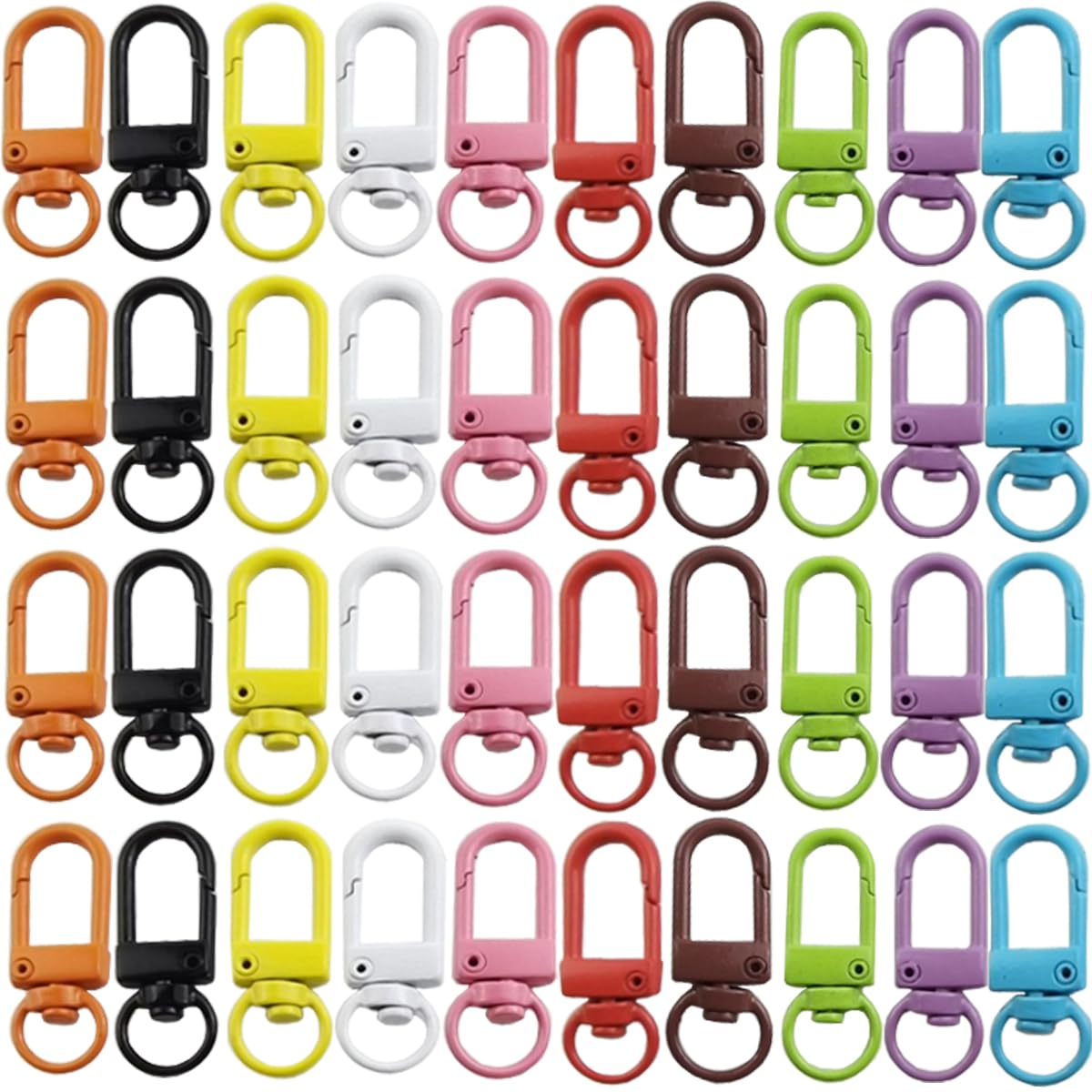Colorful Metal Lobster Claw Clasps 50PCS - DIY Jewelry Making & Keychains for Bags