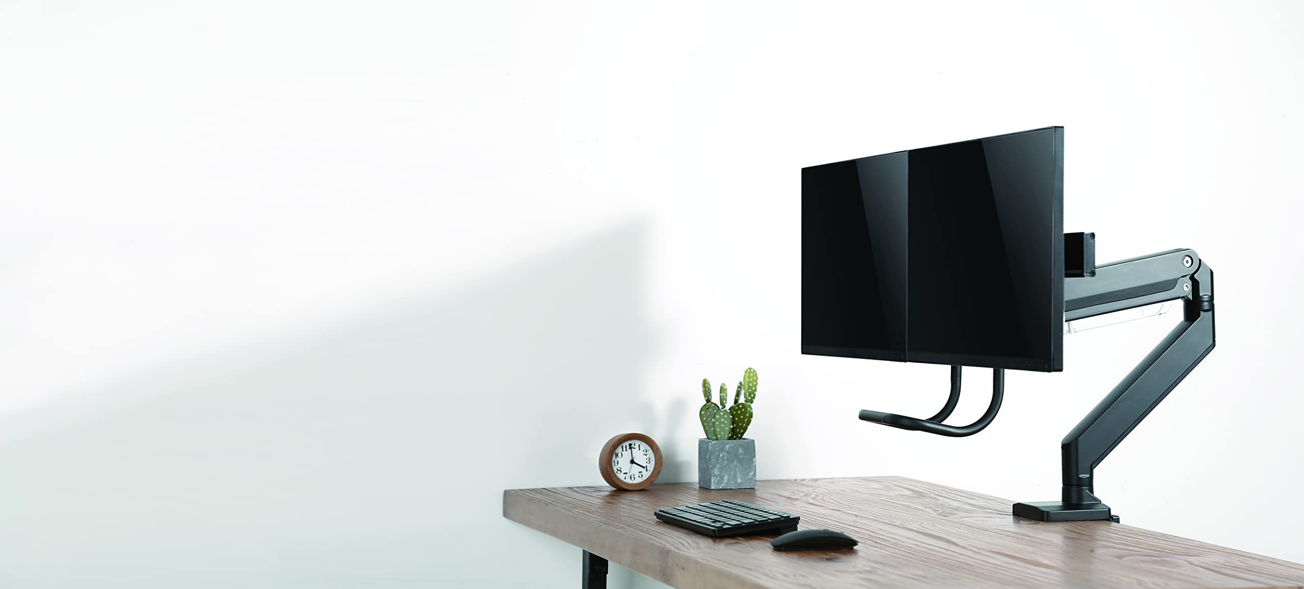10-32 Inch Flat Screen TV Desk Mount with Clamp & Grommet Base - Space Saving Monitor Stand for Home Office, Gaming & Workspace Setup