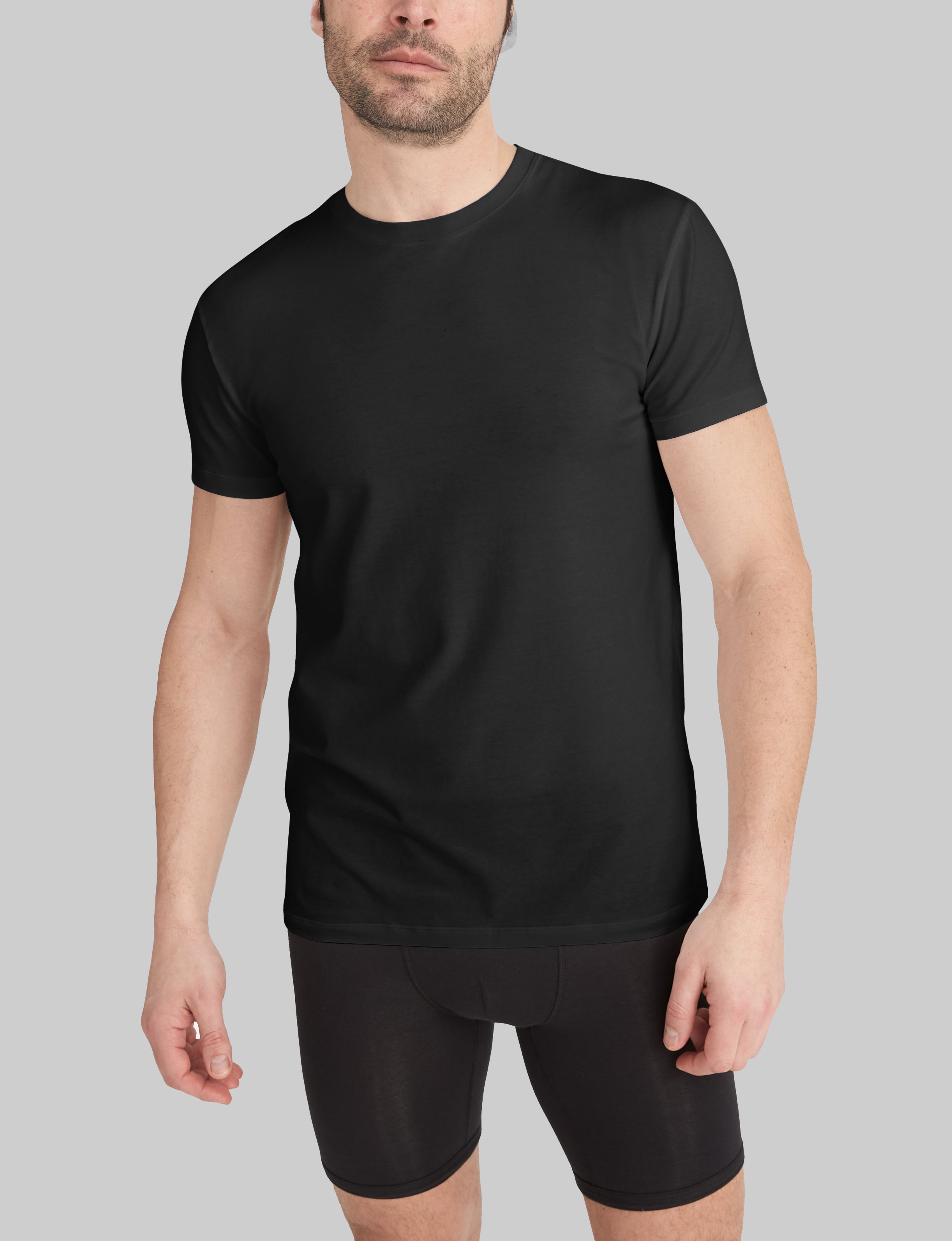 Second Skin Crew Neck Modern Fit Undershirt 6-Pack - Ultra Soft Breathable Cotton Base Layer for Men - Perfect for Layering, Workouts & Everyday Comfort
