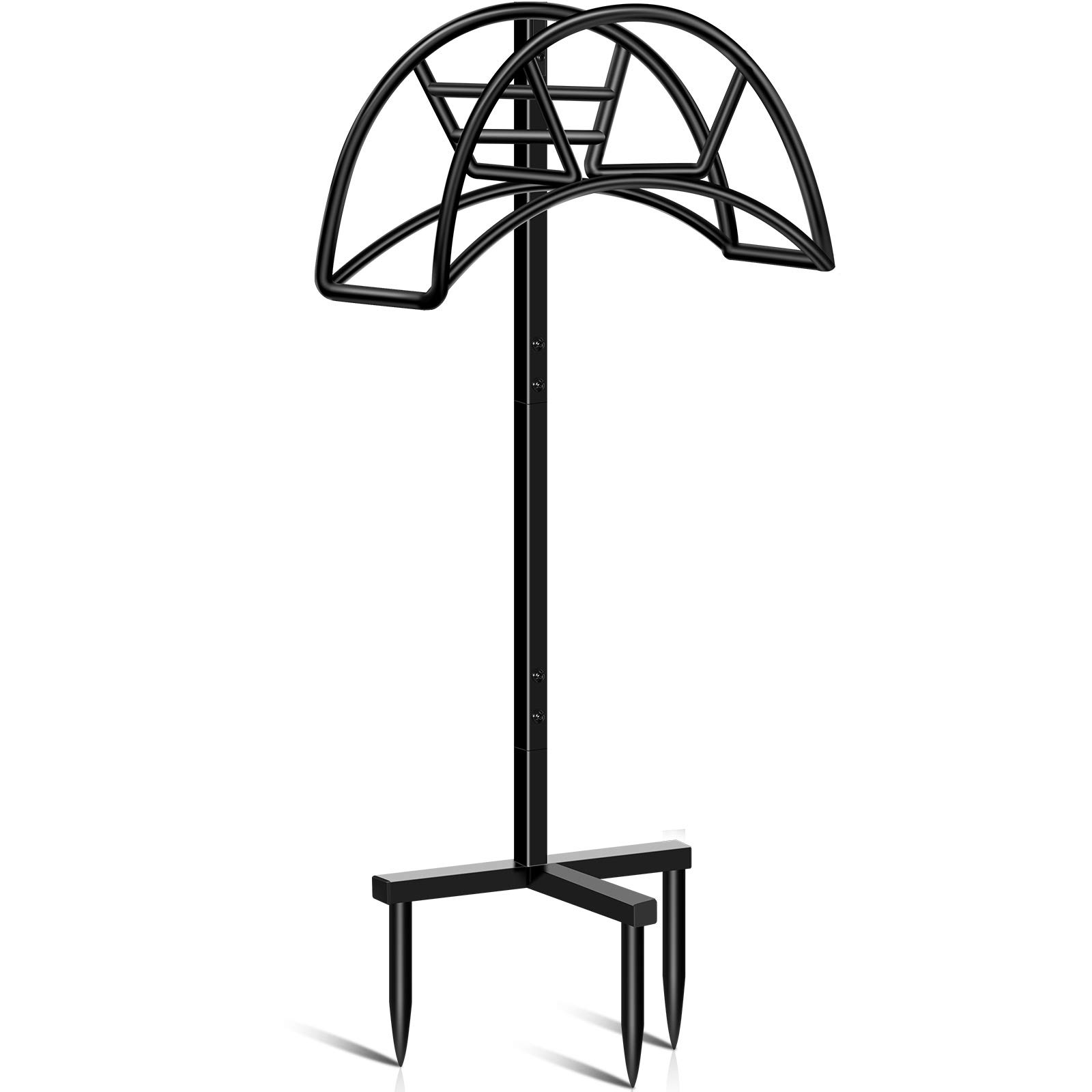 TomCare Heavy Duty Free Standing Metal Garden Hose Holder - Detachable Hose Hanger & Storage Stand for Outdoor Yard Use | Perfect for Lawn, Garden, and Backyard Watering