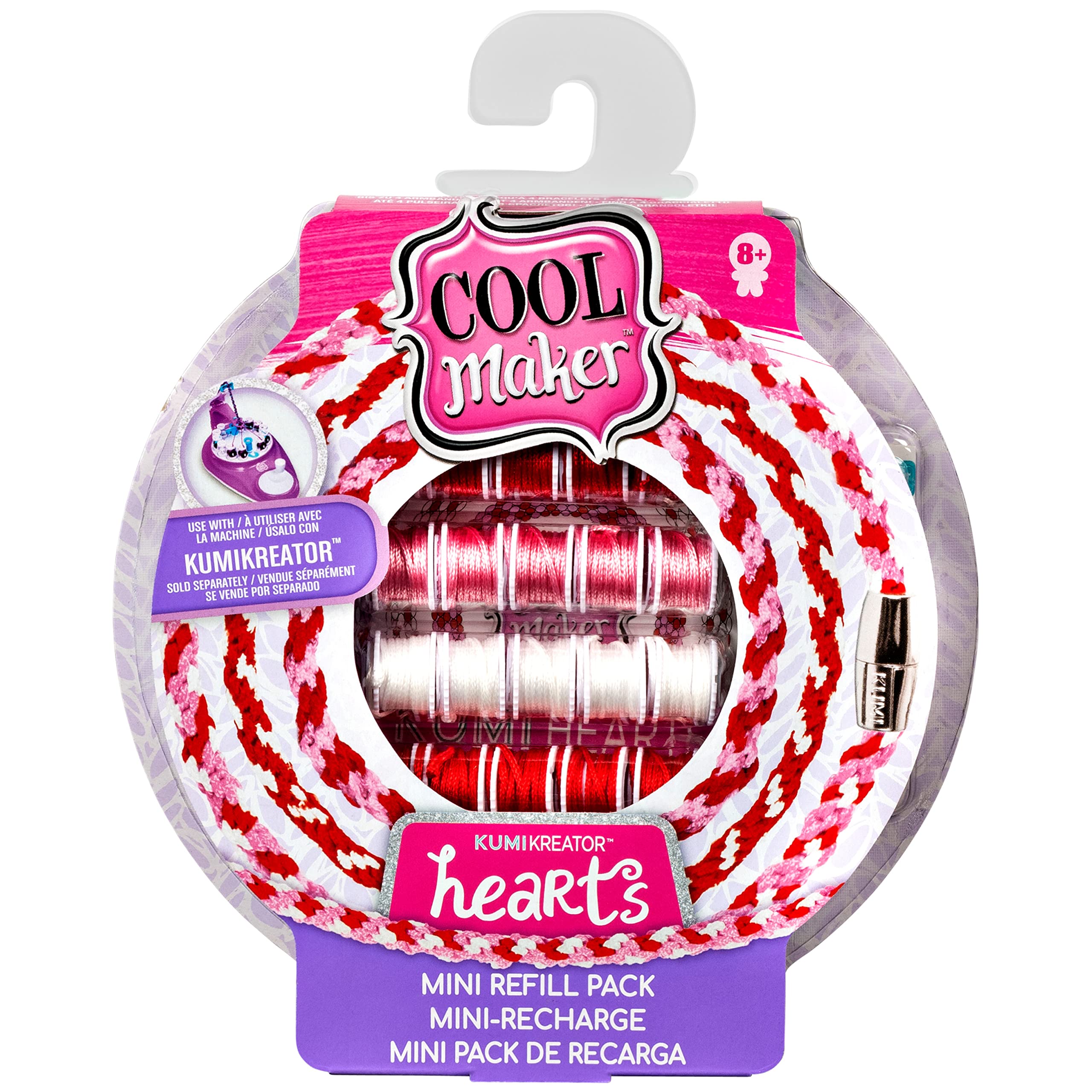 Cool Maker KumiKreator Hearts Mini Fashion Pack Refill - DIY Friendship Bracelet Making Kit for Girls, Creative Jewelry Craft Activity - Perfect for Birthday Gifts, Party Favors & Arts Projects