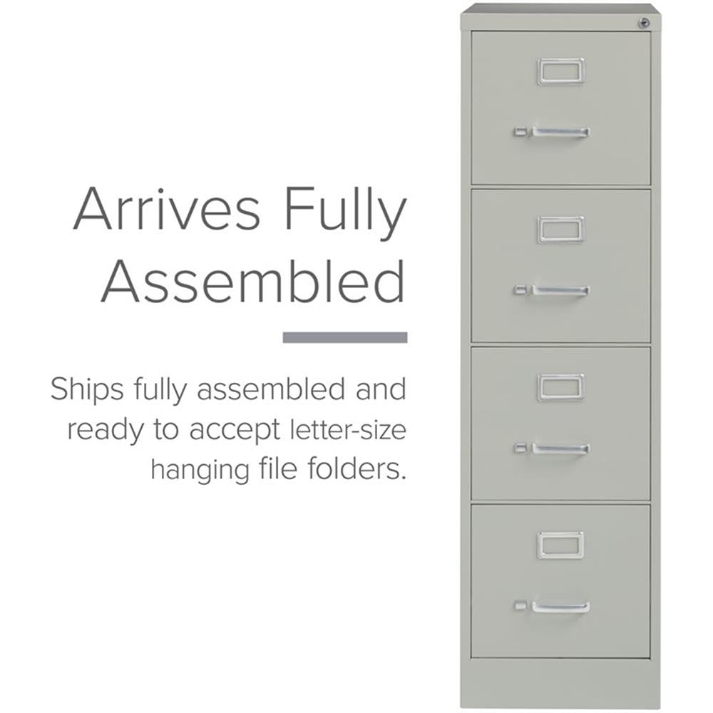 Hirsh 17547 Letter Size File Cabinet - Light Gray Office Storage for Documents & Folders - Perfect for Home, Office & School Organization