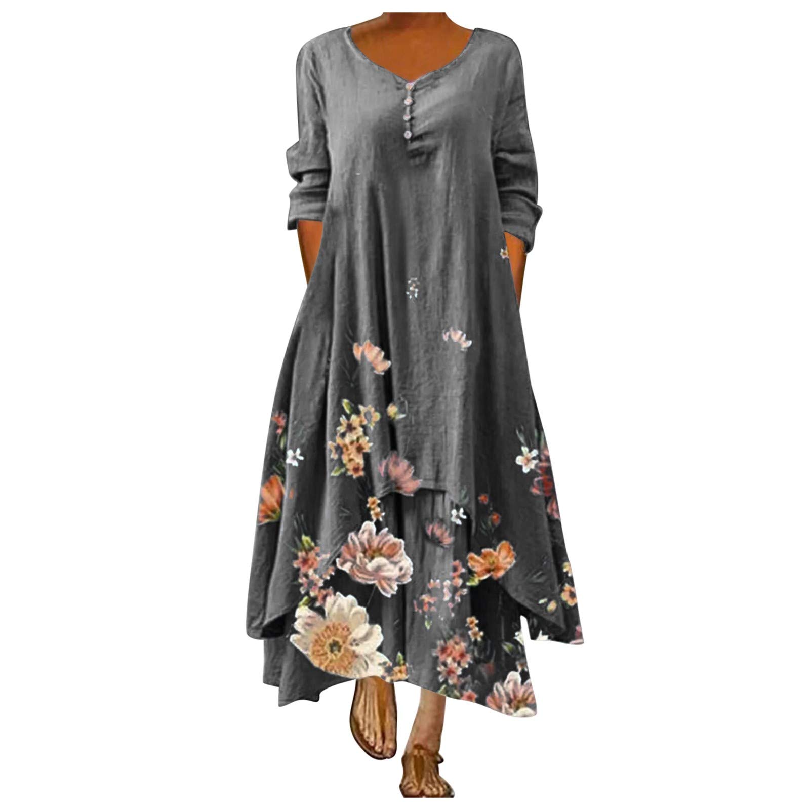 Floral Bohemian Maxi Dress for Women - Loose Long Summer Beach Caftan | Perfect for Vacations, Poolside Lounging & Boho Chic Outfits