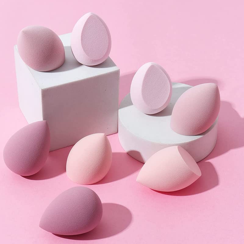 FAMEZA 8 PCS Makeup Sponge Set - Beauty Blender for Liquid, Powder & Cream Foundation - Dry & Wet Use Makeup Sponges with Multi-Shape Design - Perfect for Professional Makeup Application & Travel Beauty Essentials