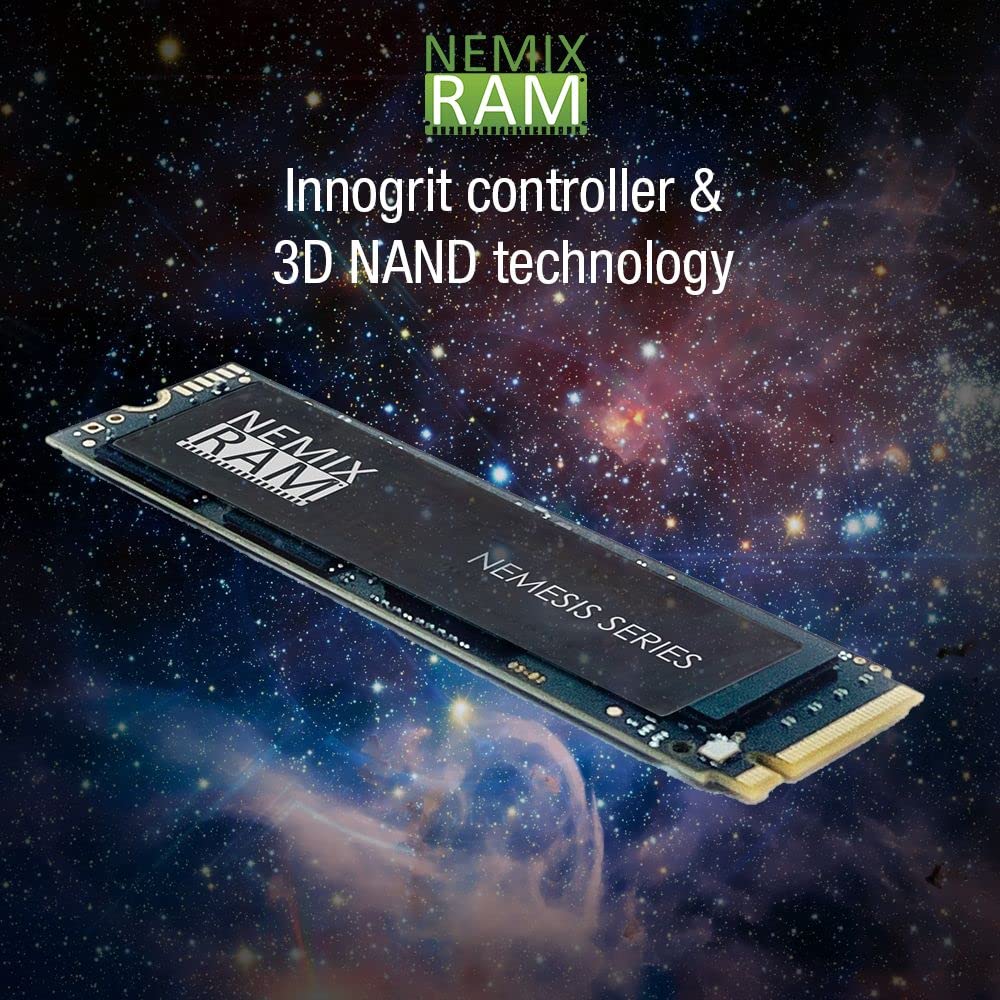 NEMIX RAM Nemesis Series 2TB M.2 2280 PCIe Gen4 NVMe SSD - Up to 7415MB/s Read Speed for PS5, PC Gaming & Workstations | PCIe 4.0/3.0 Compatible | Perfect for 4K Video Editing & Next-Gen Gaming