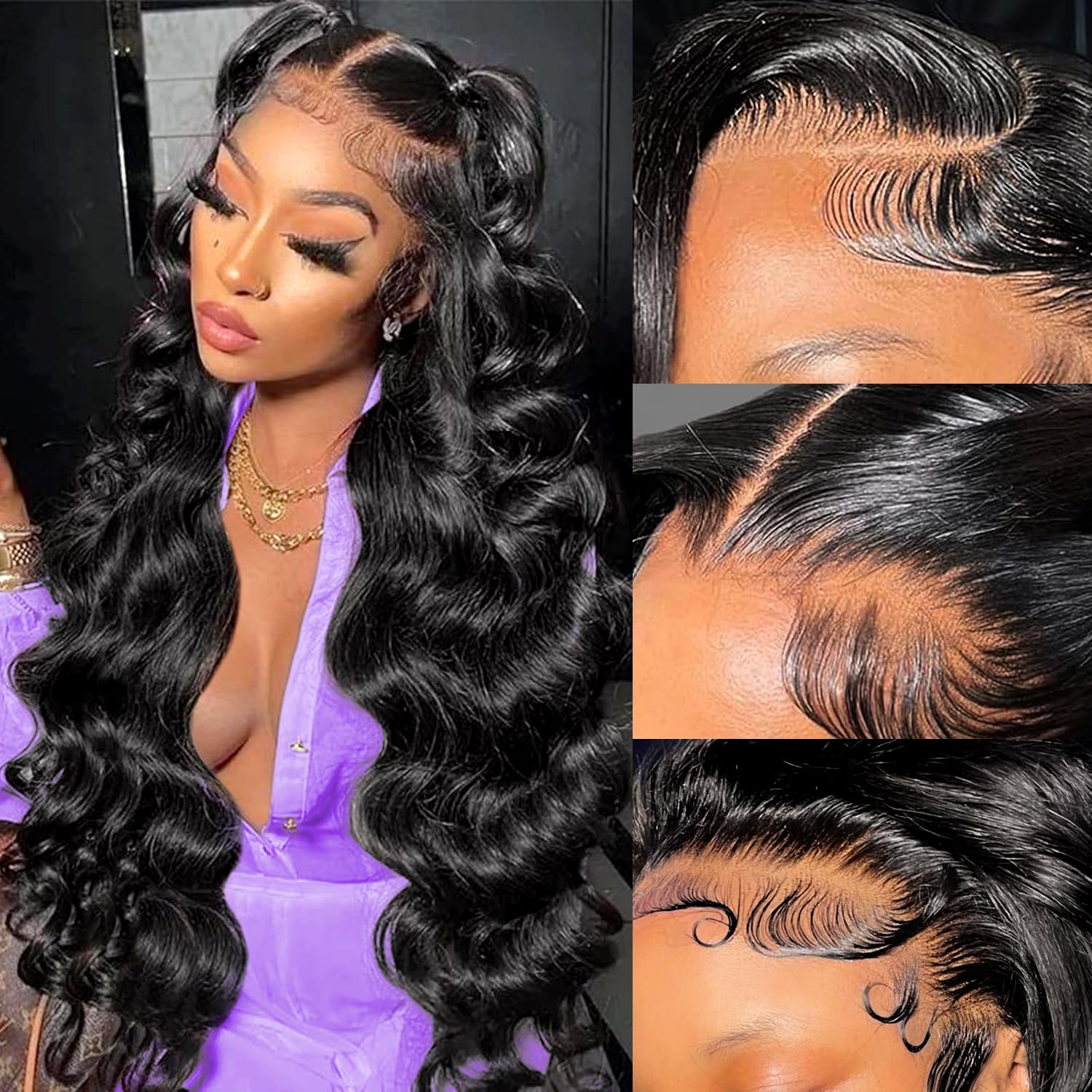 30 Inch 13x6 HD Lace Front Wigs Human Hair - Pre Plucked with Baby Hair, 180% Density Body Wave Lace Wig for Black Women (Natural Color) | Perfect for Daily Wear, Special Occasions & Protective Styling