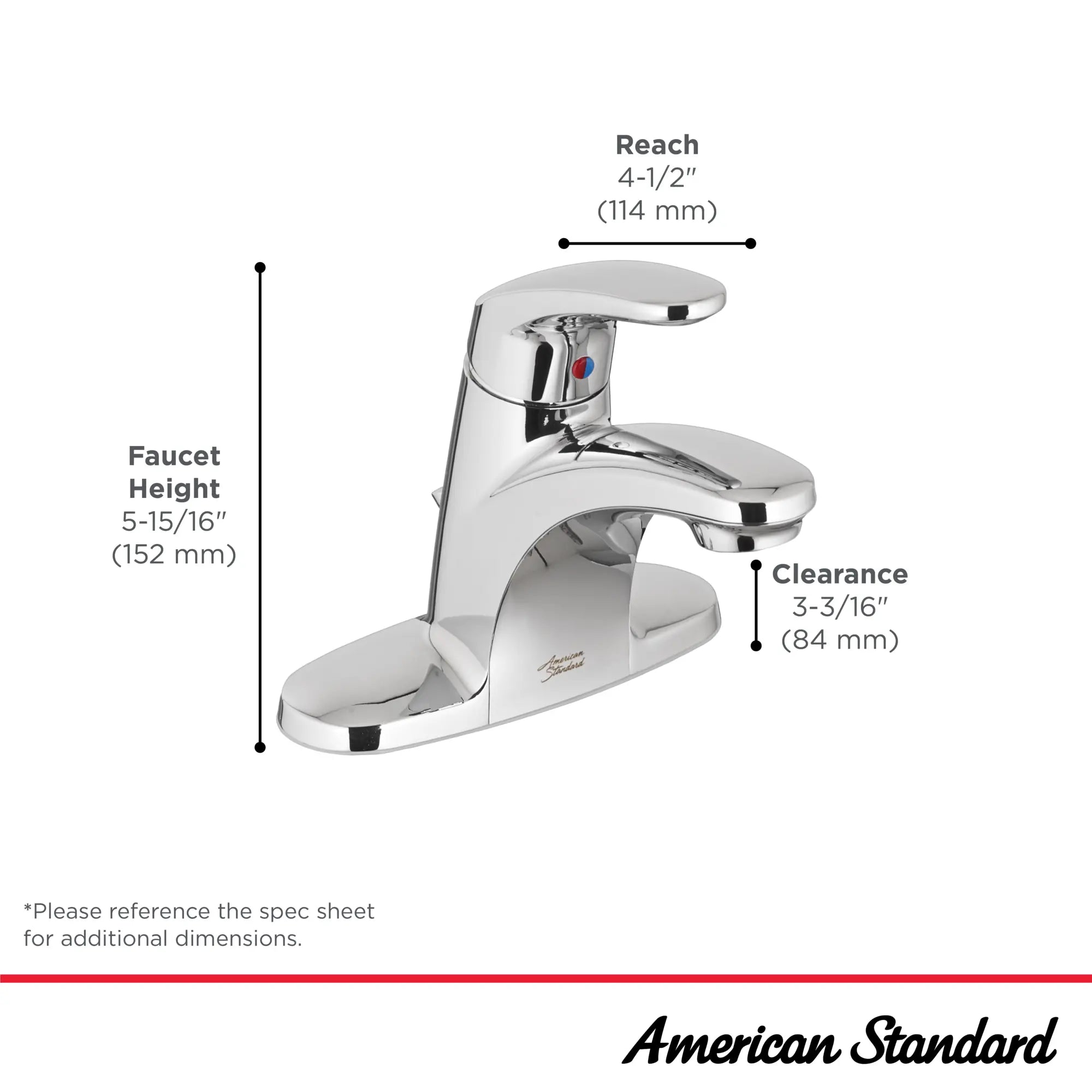 Colony PRO 4 Inch Centerset Single Handle Bathroom Faucet 1.2 GPM Water-Saving - Chrome Finish Lever Handle for Bathroom Sink Vanity - Perfect for Modern Home & Commercial Use