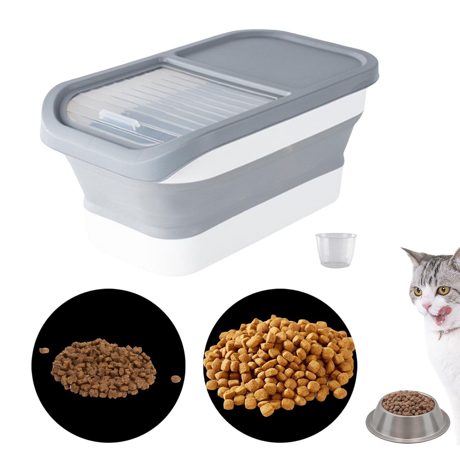 Enakshi® 10kg Airtight Pet Food Storage Container - Leakproof Dry Food Dispenser for Dogs & Cats | Gray Sealed Rice Bin for Freshness | Perfect for Kitchen, Pantry & Pet Feeding Areas