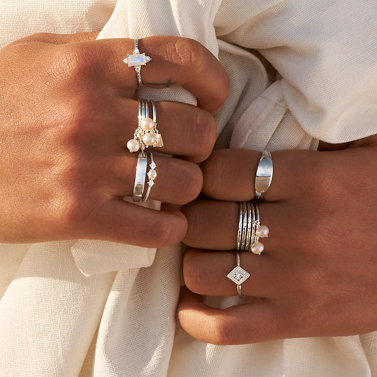 Divine Wisdom Pearl Ring - Elegant Sterling Silver Pearl Jewelry for Women, Perfect for Weddings, Parties & Special Occasions