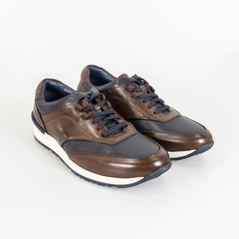 Cavani Portland Navy/Brown Men's Casual Sneakers - Comfortable Walking Shoes for Everyday Wear, Gym & Travel