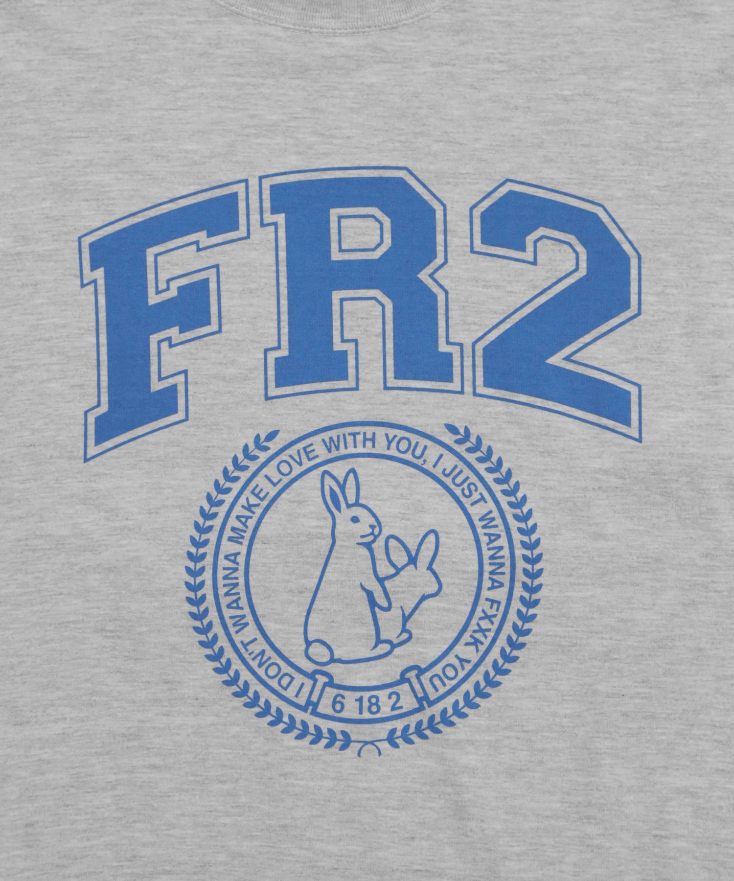 FR2 College Logo T-Shirt - Grey Cotton Casual Tee for Men | Perfect for Streetwear, Campus Style & Everyday Outfits