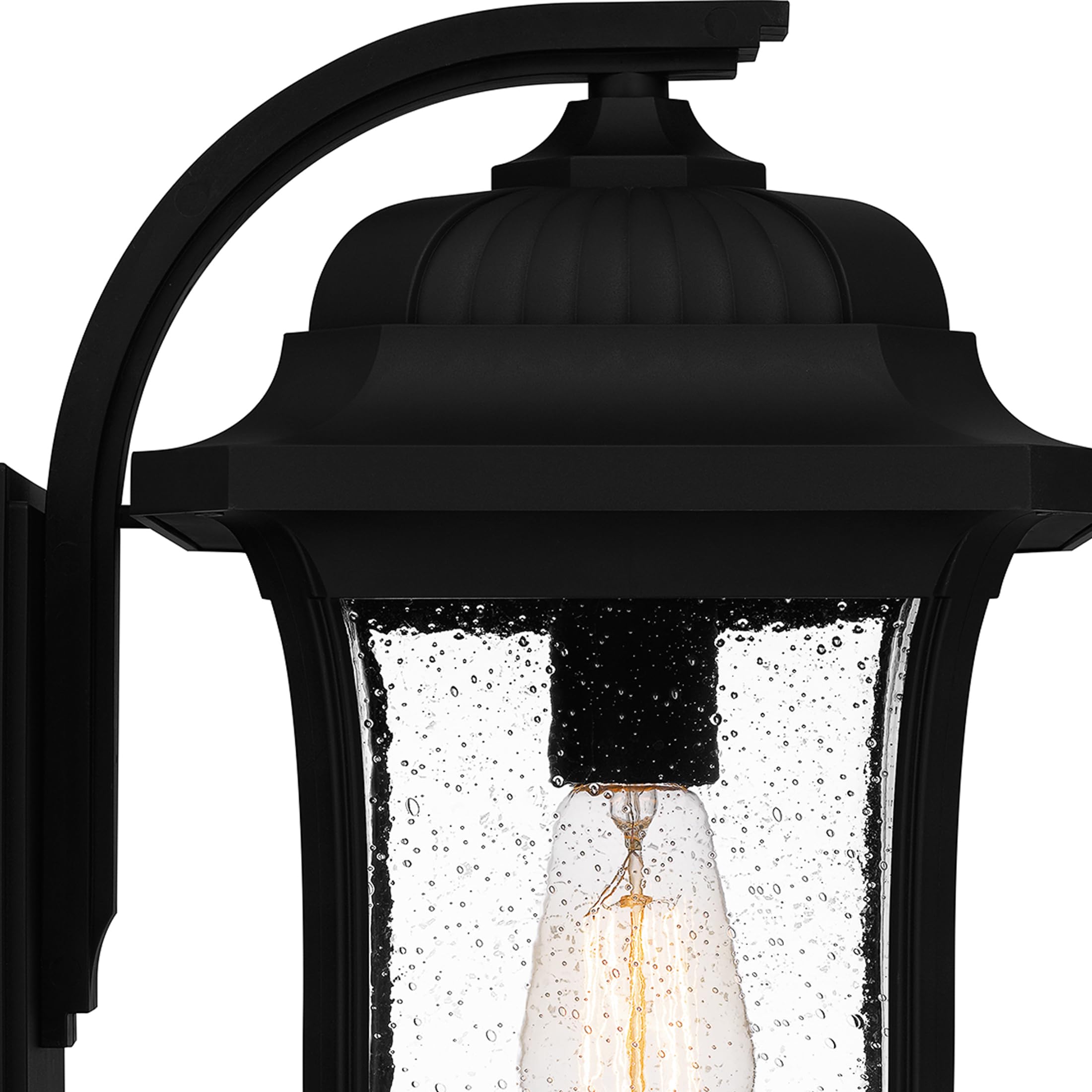 Quoizel Mulberry 1-Light Matte Black Outdoor Wall Lantern - Weatherproof Exterior Lighting for Porch, Patio, and Garden Decor