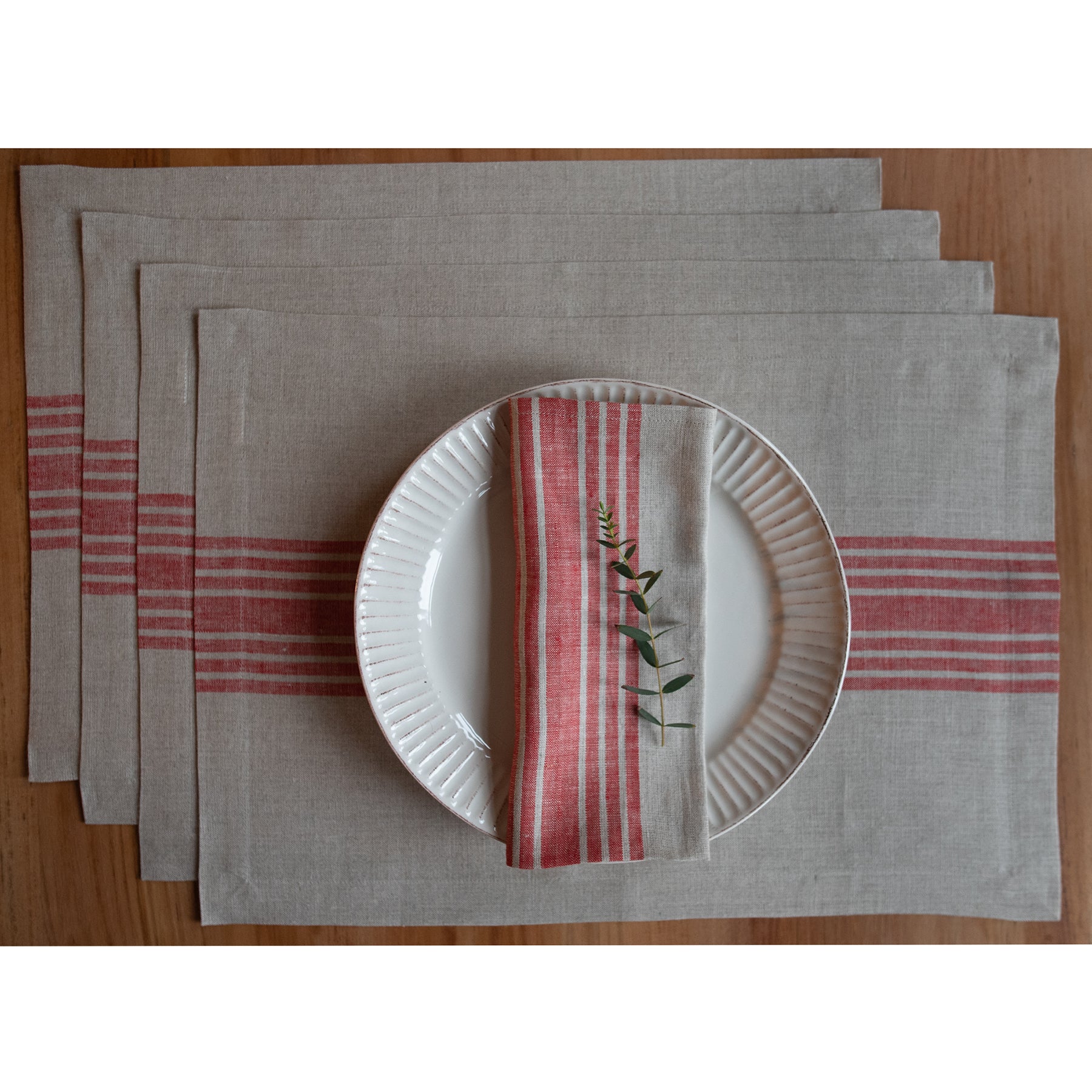 Farmhouse Style Placemats Set of 4 - Rustic Cotton Table Mats for Dining Room, Kitchen & Holiday Decor - Perfect for Thanksgiving, Christmas & Everyday Use