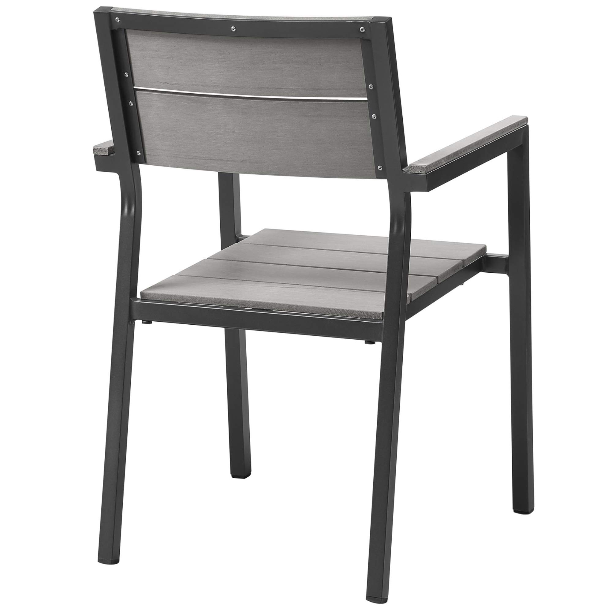 Ergode Maine 5-Piece Outdoor Patio Dining Set - Durable Synthetic Wood Grain Table & Chairs with Aluminum Frame - Modern Patio Furniture for Backyard, Garden, Poolside & Deck Dining
