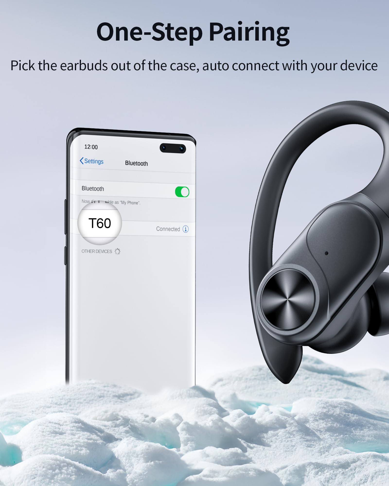 Bluetooth Wireless Headphones 80hrs Playtime with Deep Bass - Sweatproof Sports Earbuds for Gym, Running & Outdoor Activities - Comfortable Over-Ear Design for All-Day Wear - Perfect for Workouts, Commuting & Travel