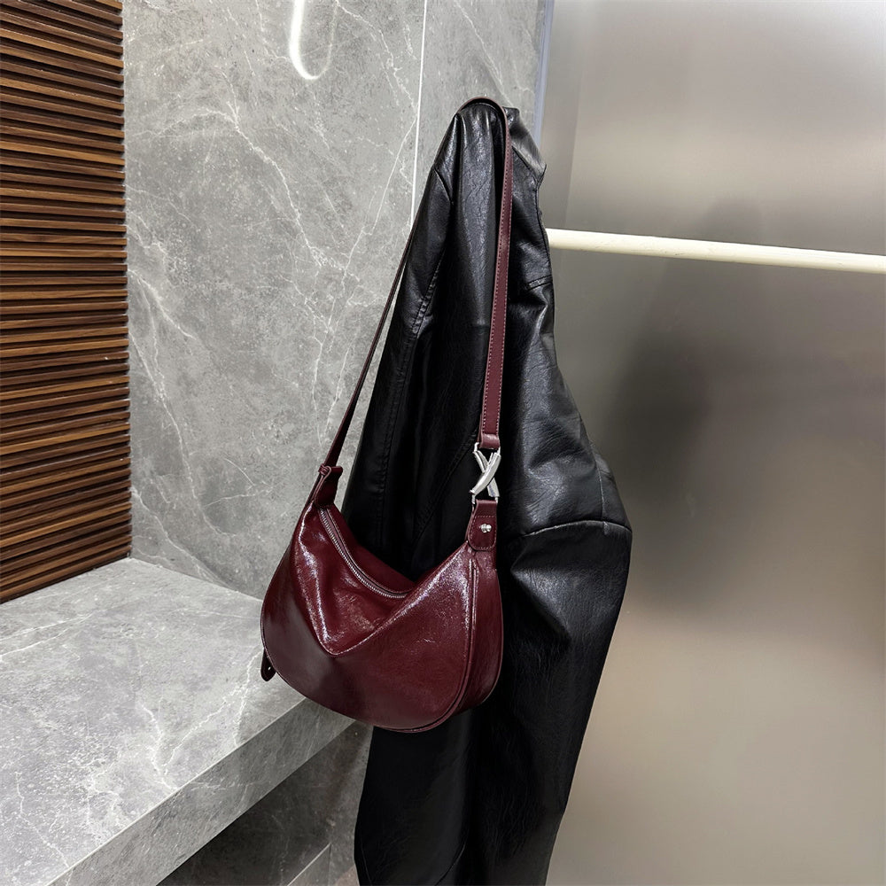 Stylish Women's Curved Shoulder Bag - Fashionable Crossbody Purse for Daily Use, Work, and Travel