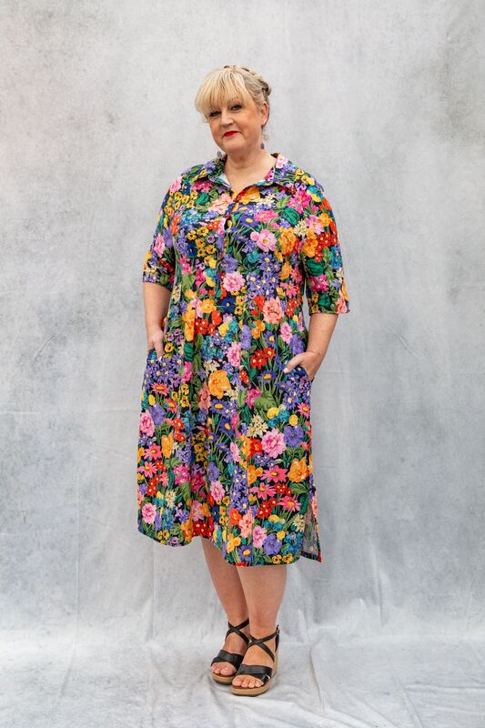Emporia Patterns Zoe Dress - Stylish Women's Floral Summer Dress for Casual Outings & Beach Vacations