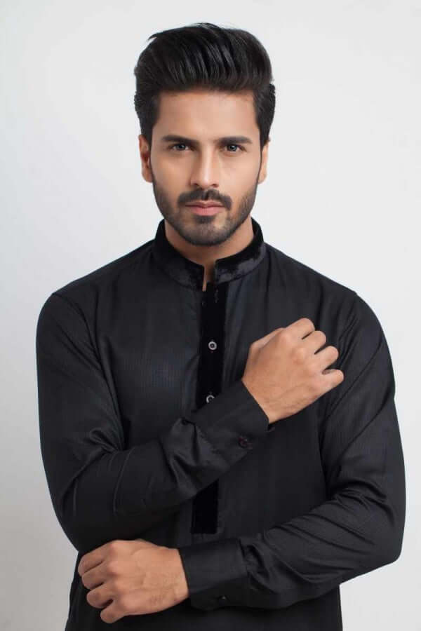 Premium Black Soft Cotton Shalwar Kameez for Men - Comfortable Traditional Pakistani Outfit for Eid, Weddings & Special Occasions