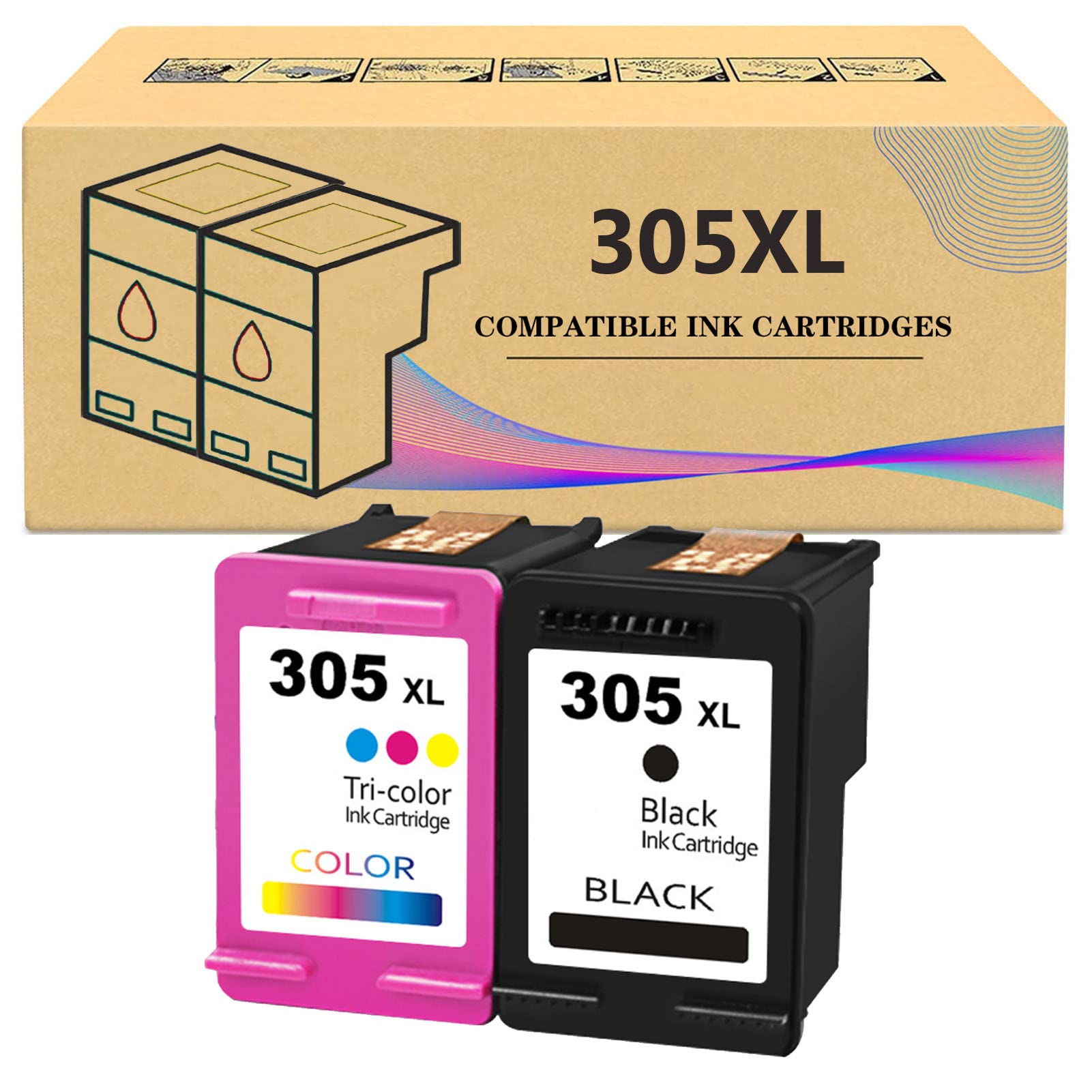 ZLOR 305XL Compatible Ink Cartridge Replacement for HP DeskJet 2710/2720/4110/4120/4130/6010/6020/6030/6420/6430 Printers - High-Quality Office Supplies for Home & Office Printing Needs