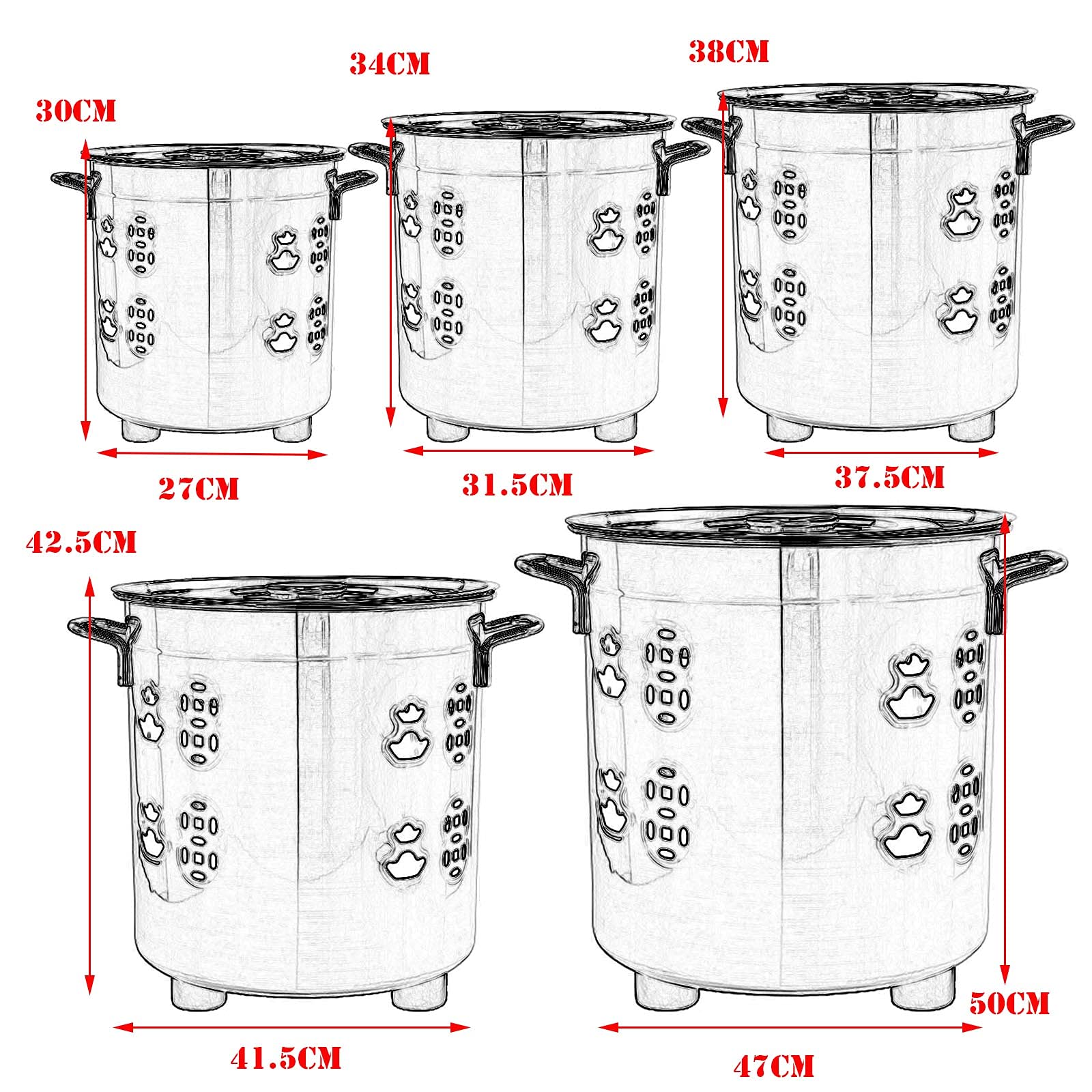 Stainless Steel Incinerator Can - Outdoor Burn Barrel for Yard, Backyard & Home Use | Fire Pit with Stand & Hook | Perfect for Camping, Bonfires & Waste Disposal