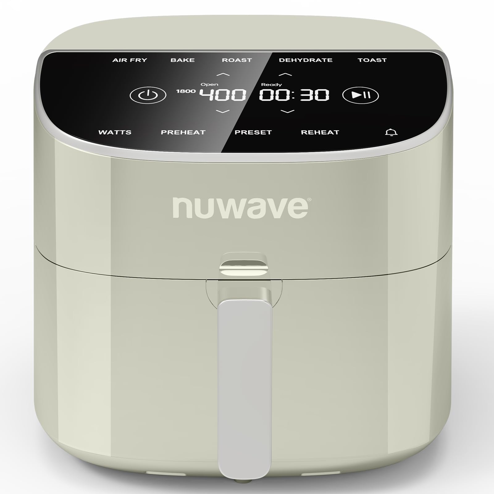 Nuwave Brio Plus 8 Qt Air Fryer - PFAS Free, Digital Touch Screen with Cool White Display, 50°F~400°F Temperature Range, 5 Cook Functions, 100 Presets & 50 Memory - Perfect for Healthy Frying, Baking, Roasting, Grilling & Reheating in Your Kitchen