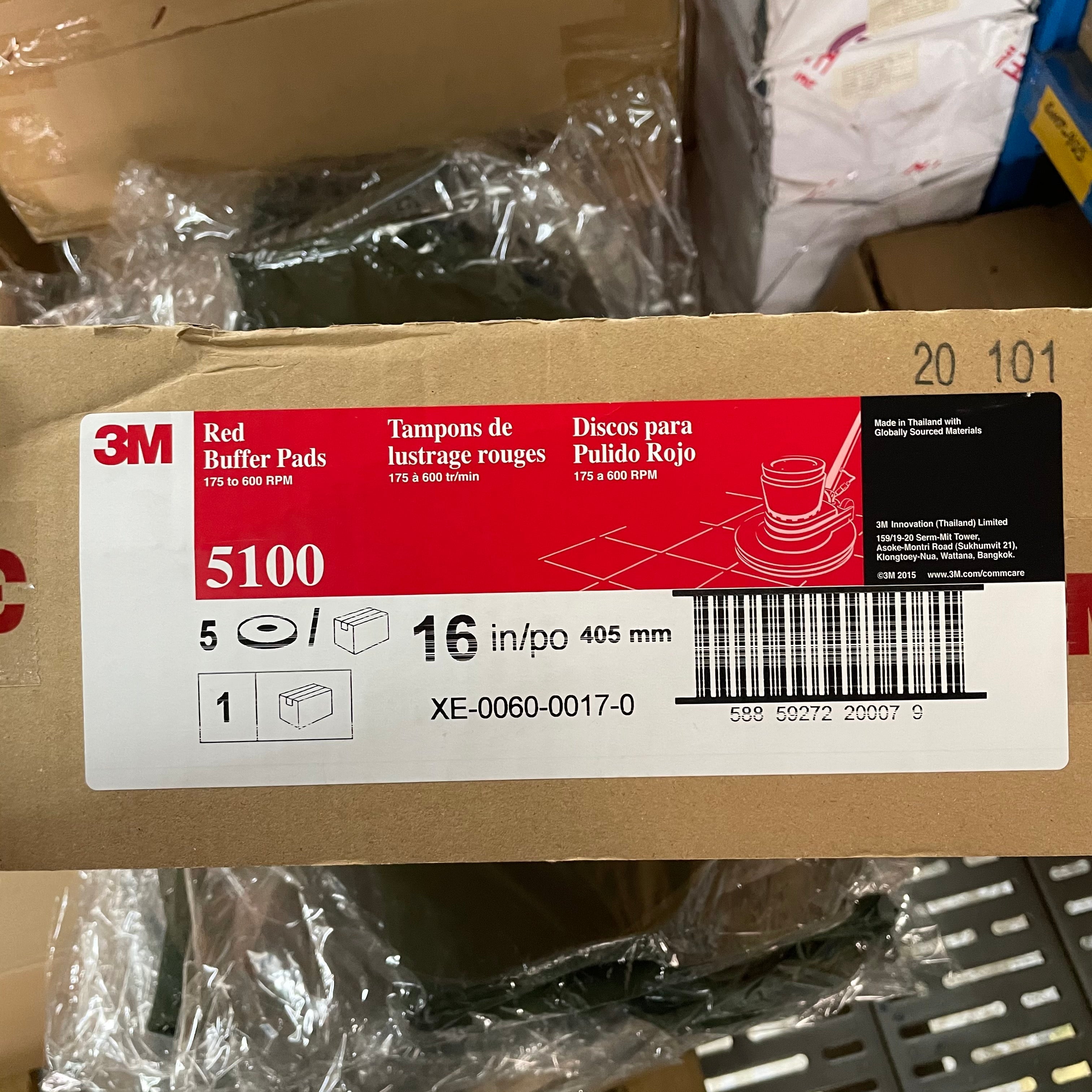 3M 5100 Red Buffer Floor Pad 16