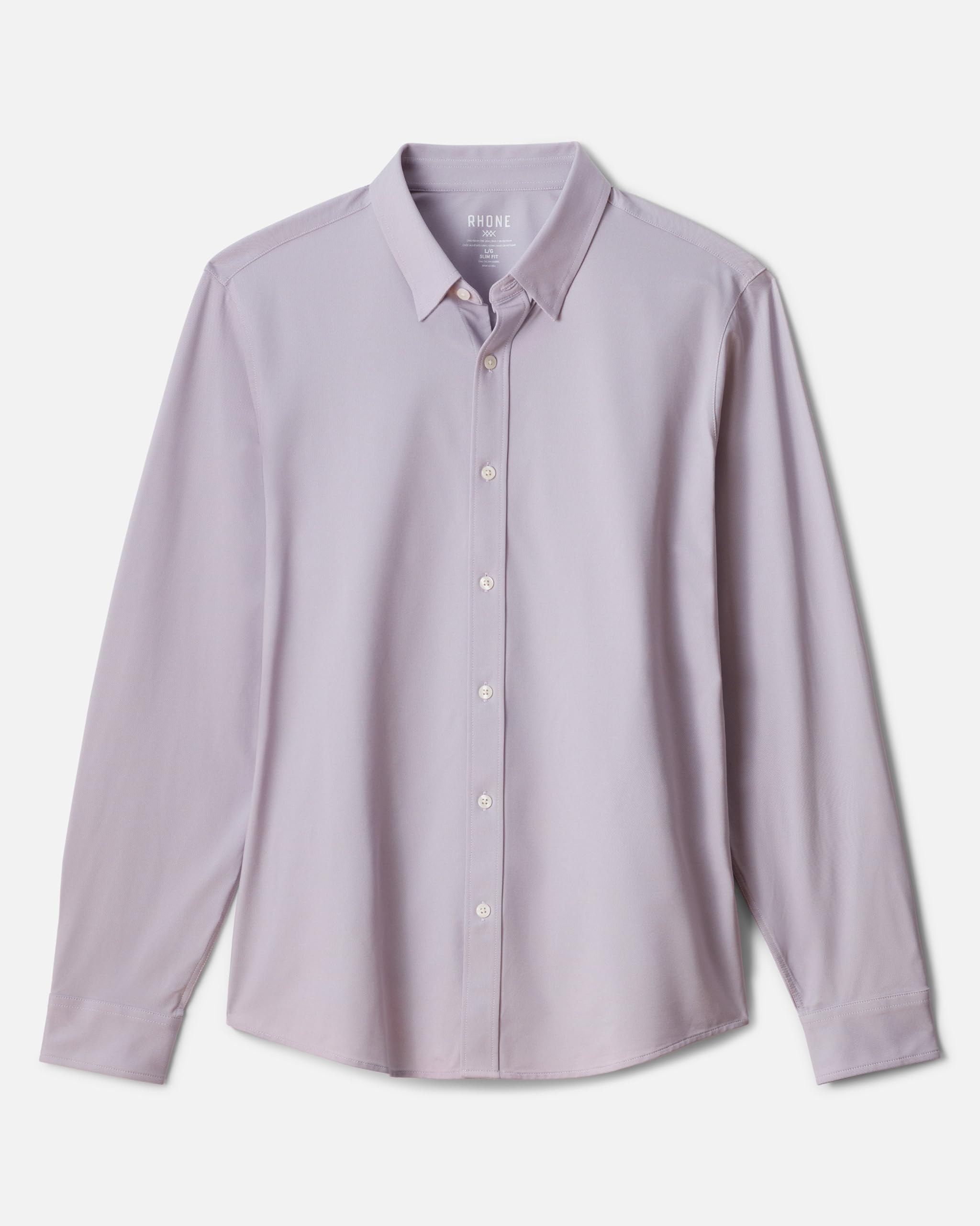 Rhone Men's Commuter Performance Dress Shirt - Wrinkle Resistant, Machine Washable Slim Fit Button Down Shirt for Business & Travel | Office Wear & Casual Outfits