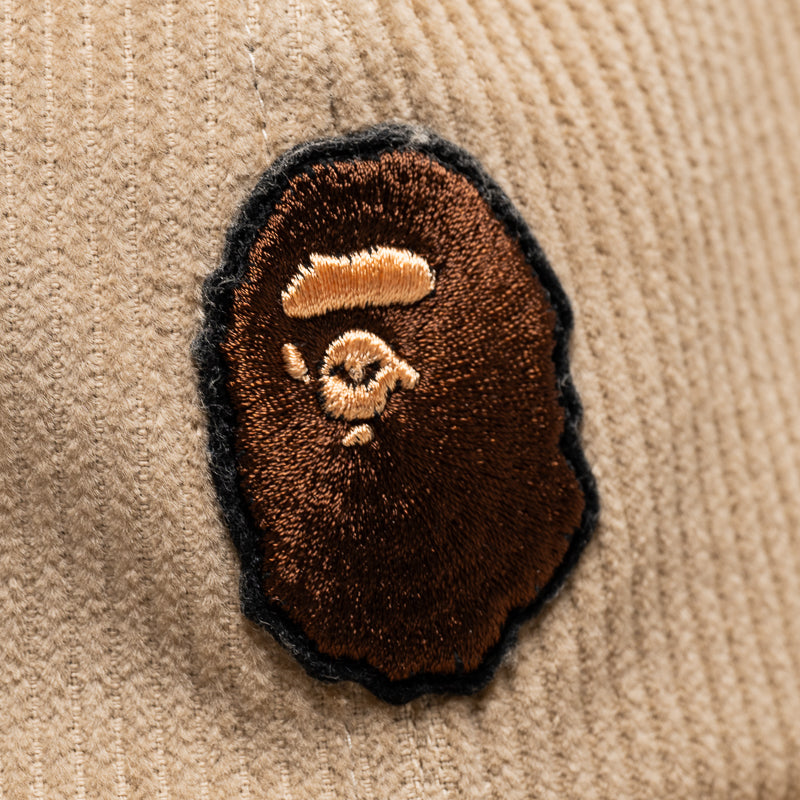 BAPE Ape Head Corduroy Strapback Hat - Beige | Streetwear Fashion Accessory for Men & Women | Perfect for Urban Outfits & Casual Wear