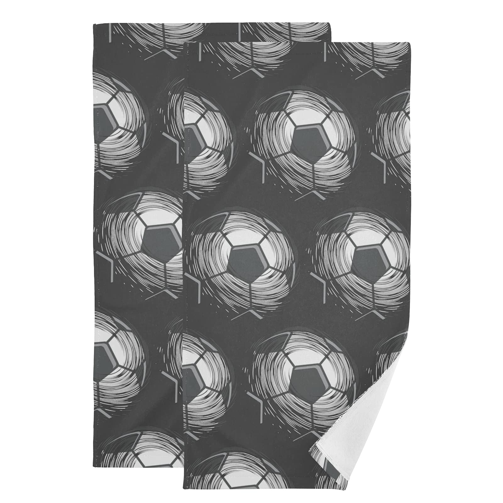 Premium Absorbent Hand Towels for Bathroom & Kitchen - Soft Football Design Guest Towels | Quick-Drying Multipurpose Towel for Gym, Spa, Sports & Home Use | Perfect for Fitness, Daily Essentials & Guest Bathrooms