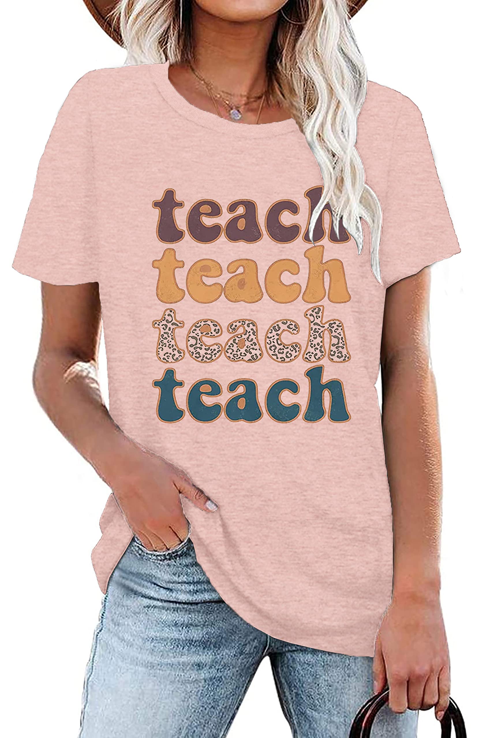 Funny Teacher T-Shirts for Women - Short Sleeve Graphic Tee with Inspirational Prints | Perfect Teacher Appreciation Gift & Casual School Wear