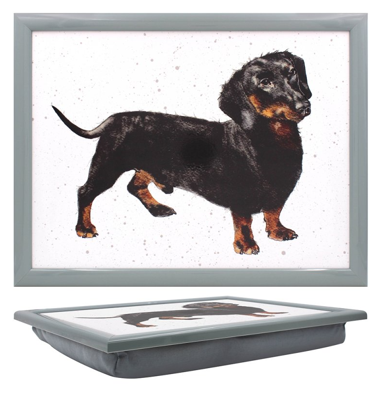 Dachshund Lap Tray - Cute Wiener Dog Design Portable Laptop Desk for Sofa & Bed - Perfect for Breakfast in Bed, Working from Home & Cozy Movie Nights