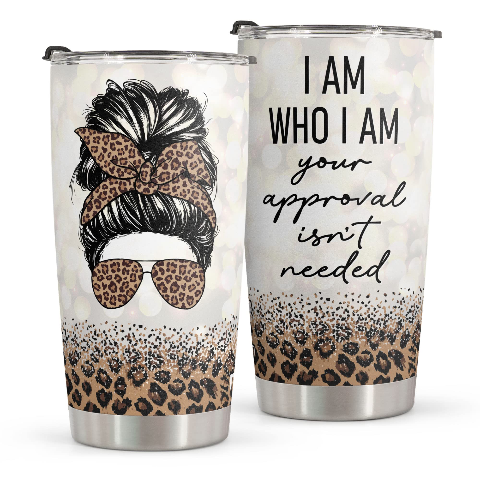 Macorner 20oz Stainless Steel Tumbler - Insulated Leopard Print Travel Mug for Women | Perfect Birthday, Christmas, Mother's Day Gift for Her, Best Friend, Sister & Mom | Great for Office, Gym & Outdoor Activities