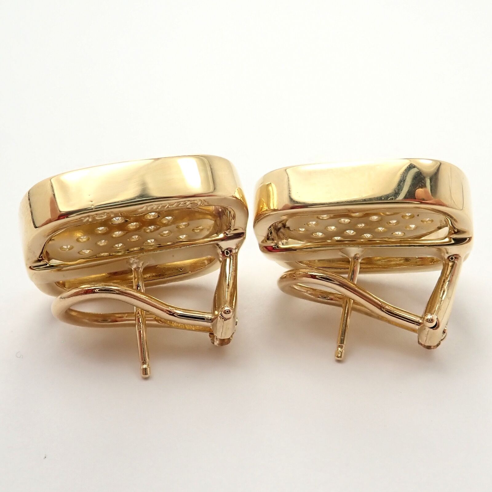 Authentic Cartier Dinh Van 18K Yellow Gold Diamond Earrings - Luxury Vintage Jewelry for Women - Perfect for Weddings, Anniversaries & Special Occasions