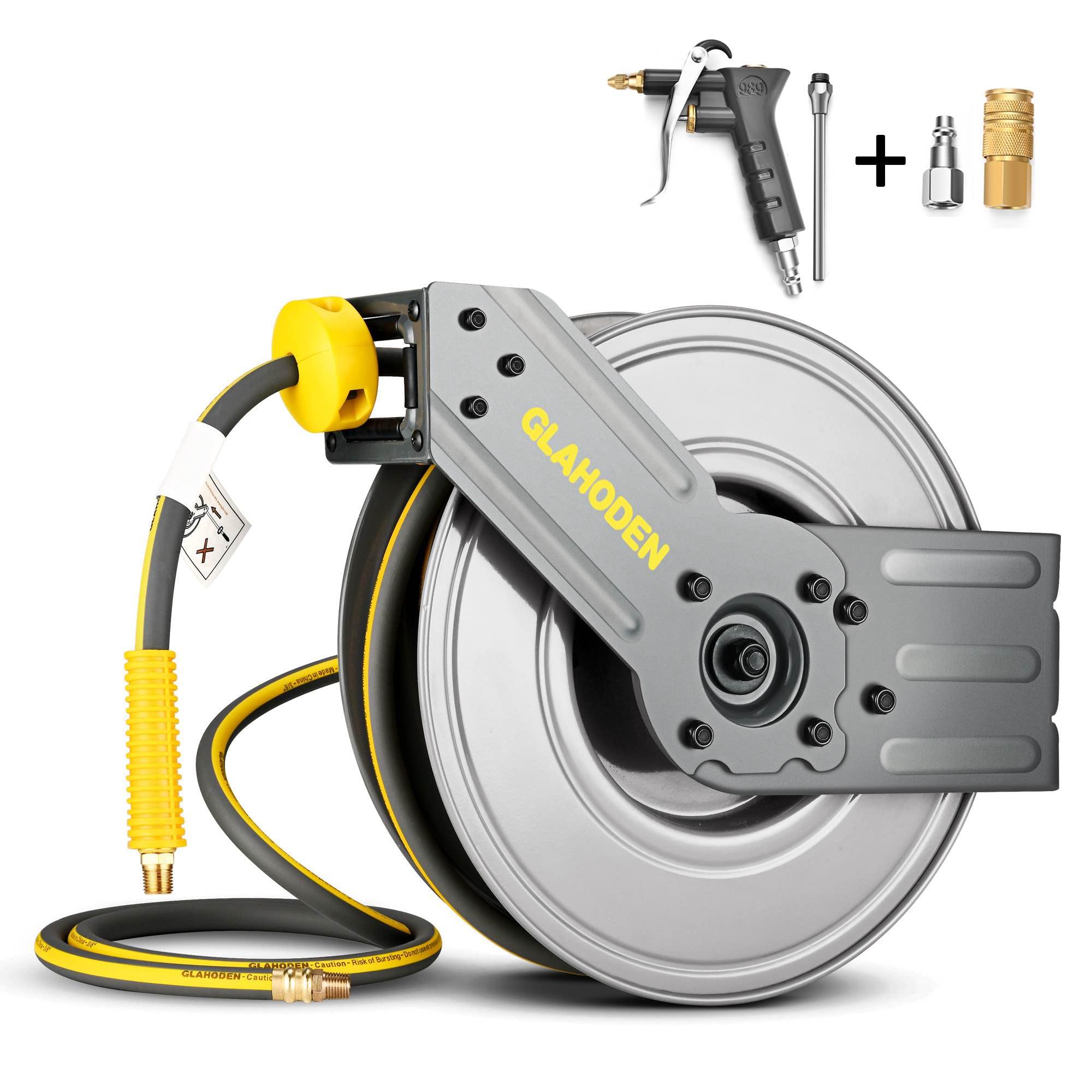 Heavy Duty Retractable Air Hose Reel - 3/8