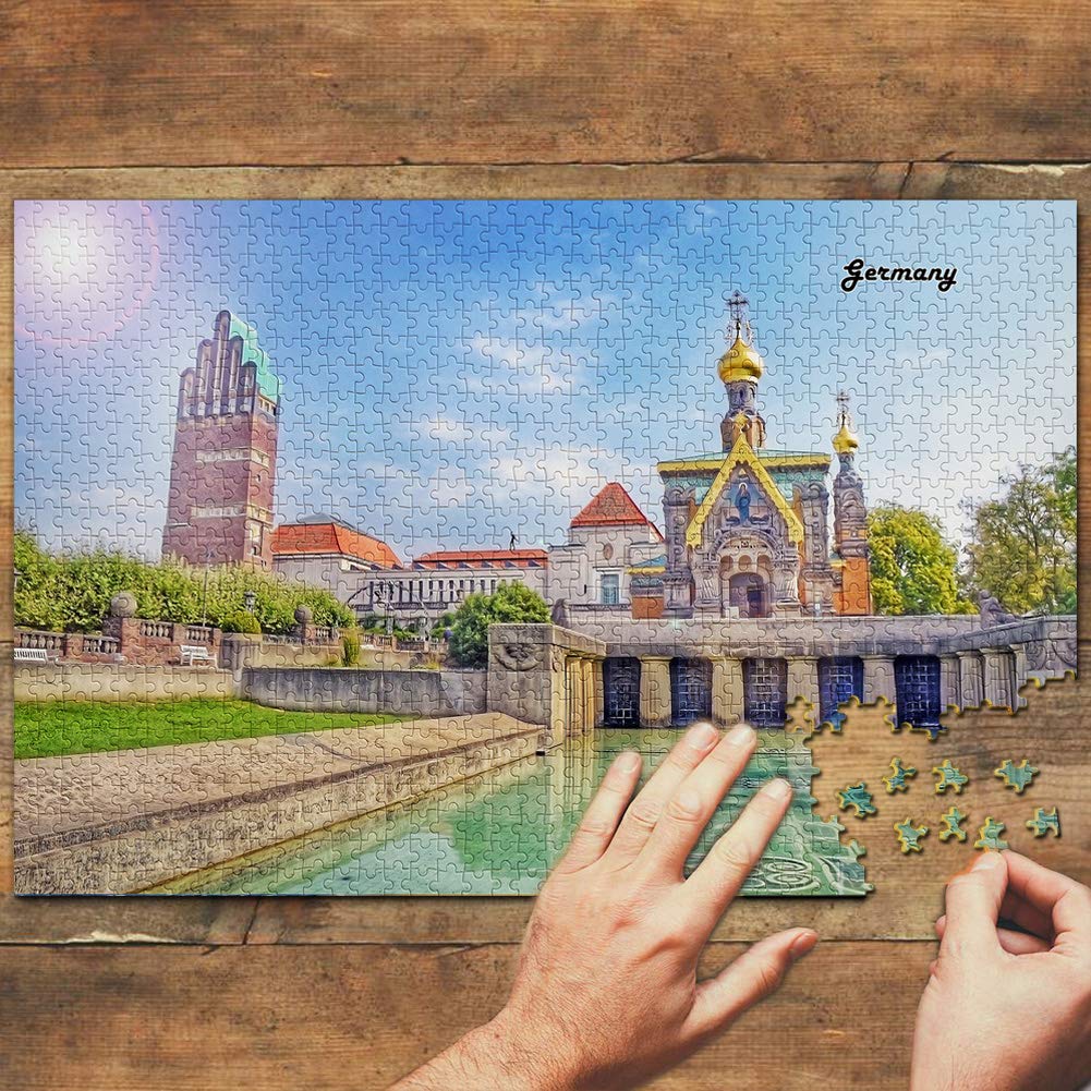Germany Darmstadt 1000-Piece Wooden Jigsaw Puzzle - Travel Souvenir & Home Decor Artwork for Adults & Teens - Perfect for Relaxation, Family Game Night & Wall Display