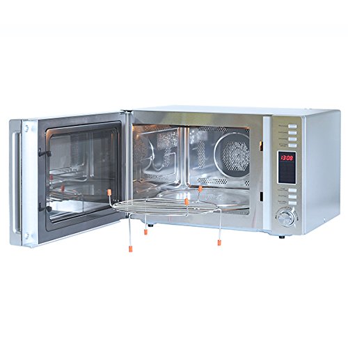 Igenix IG3091 30L Stainless Steel Digital Microwave Oven with Grill & Convection - 900W, 5 Power Levels, 10 Auto Menus, 95-Min Timer | Perfect for Baking, Grilling & Quick Meals in Small Kitchens