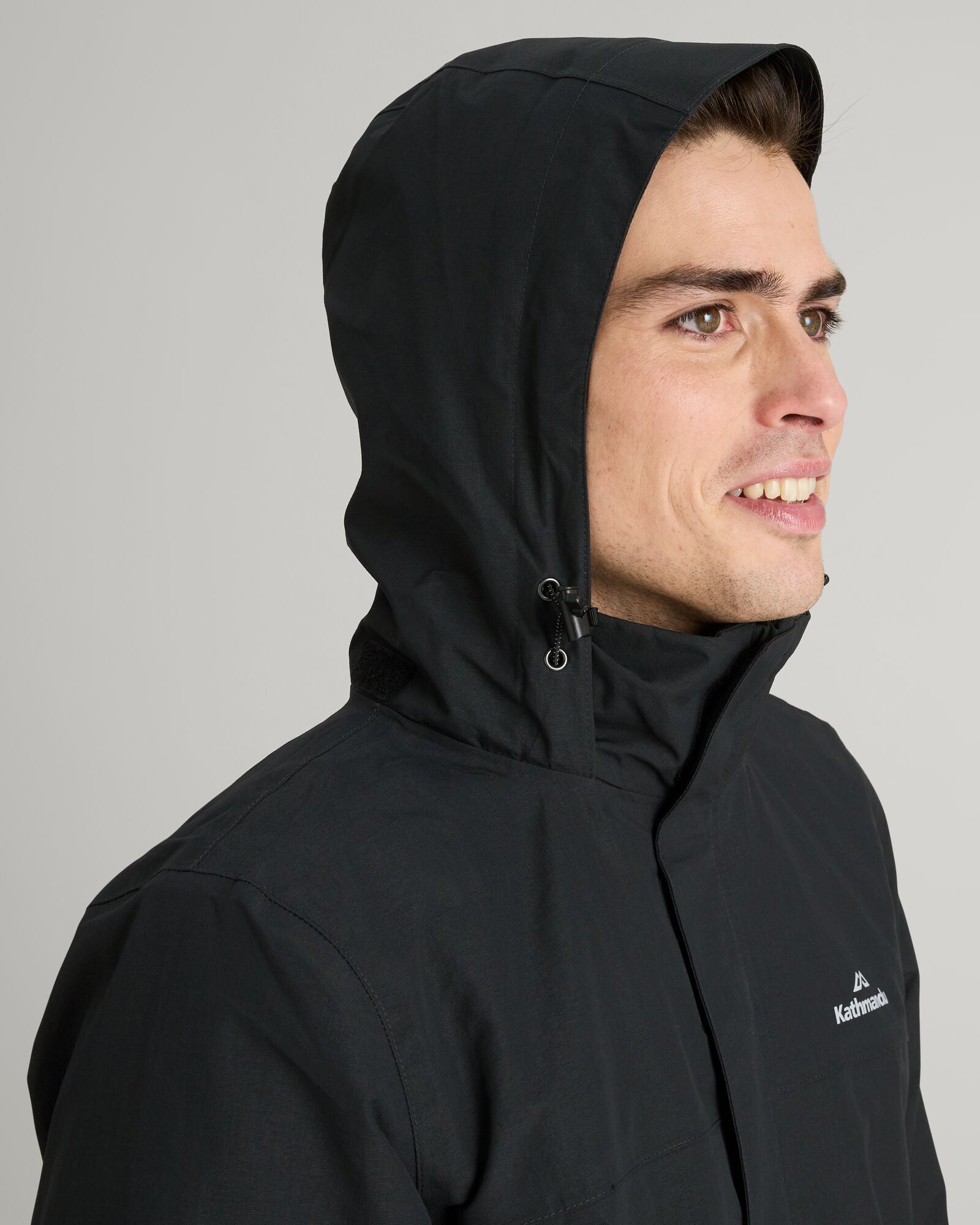 Andulo Men's 2-Layer Waterproof Rain Jacket - Black | Lightweight Windproof Outdoor Coat for Hiking, Camping & Travel