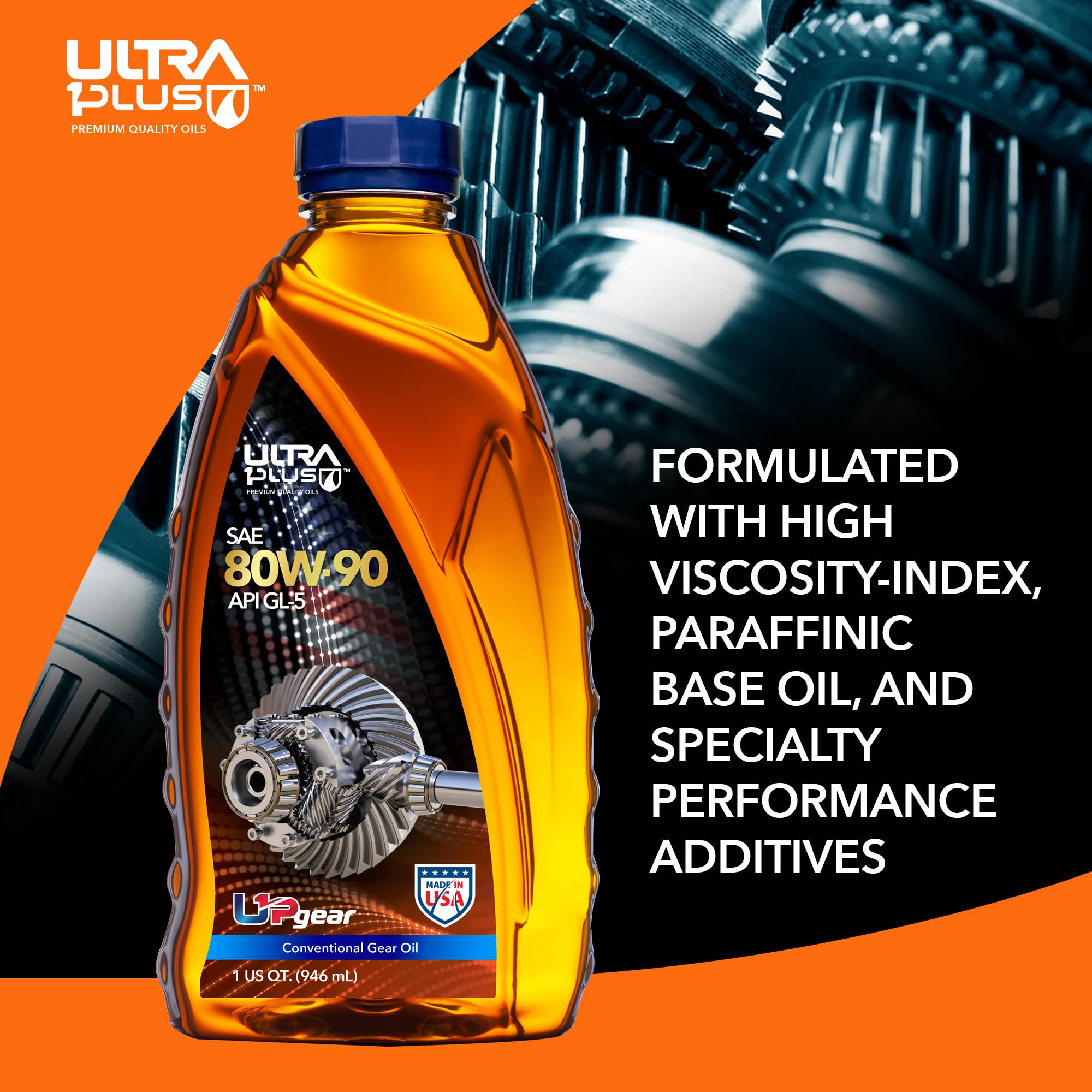 SAE 80W-90 Heavy Duty API GL-5 Gear Oil - 5 Gallon Pail for Trucks, Off-Road Vehicles & Industrial Equipment | High Performance Gear Lubricant for Extreme Pressure Conditions
