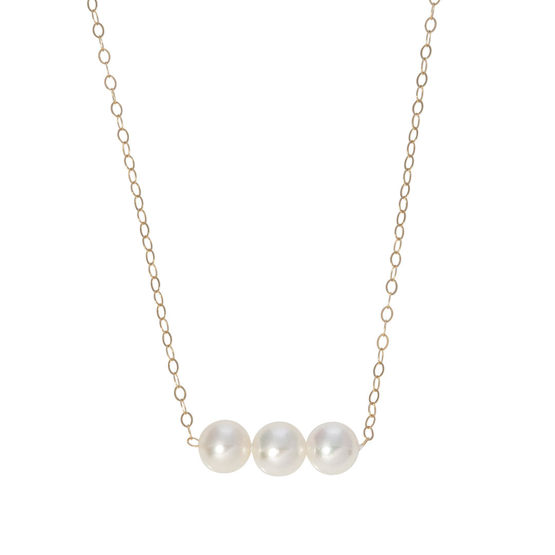 14K Gold Three Pearl Star Pendant Necklace for Women - Elegant Jewelry Gift for Her, Perfect for Birthdays, Anniversaries & Special Occasions