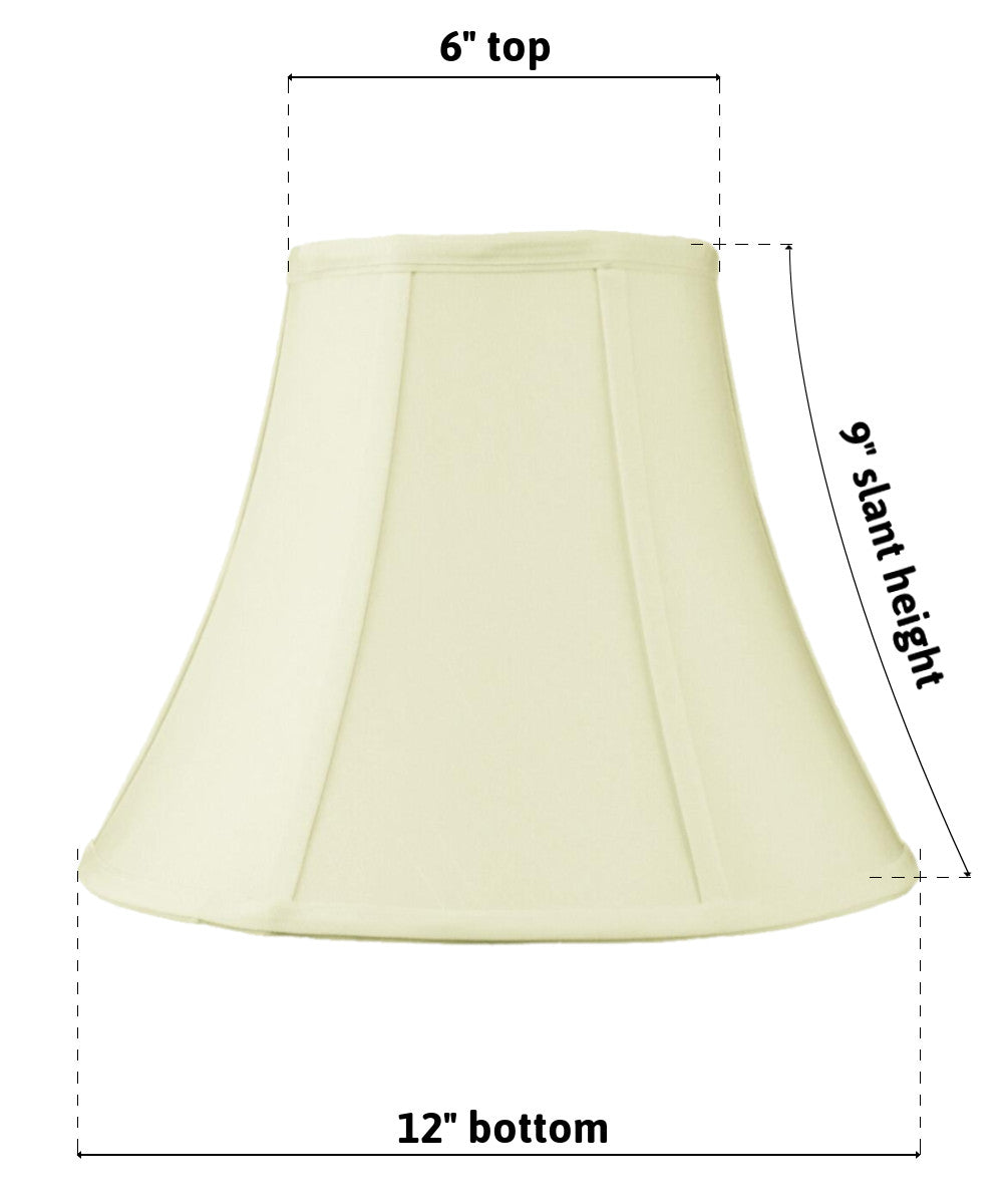 12W x 10H SLIP UNO FITTER Eggshell Shantung Bell Lampshade - Elegant Lighting for Bedroom, Living Room & Dining Room Decor