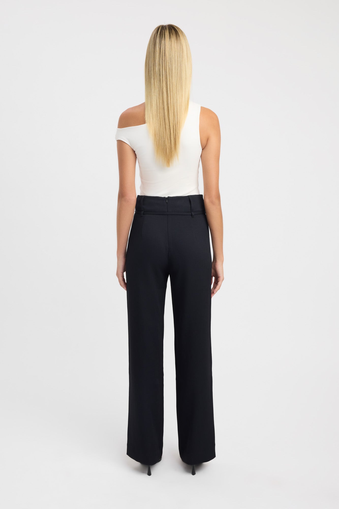 Oyster Belt Pants for Women - High Waisted Wide Leg Trousers with Adjustable Belt - Perfect for Office, Casual Wear & Travel