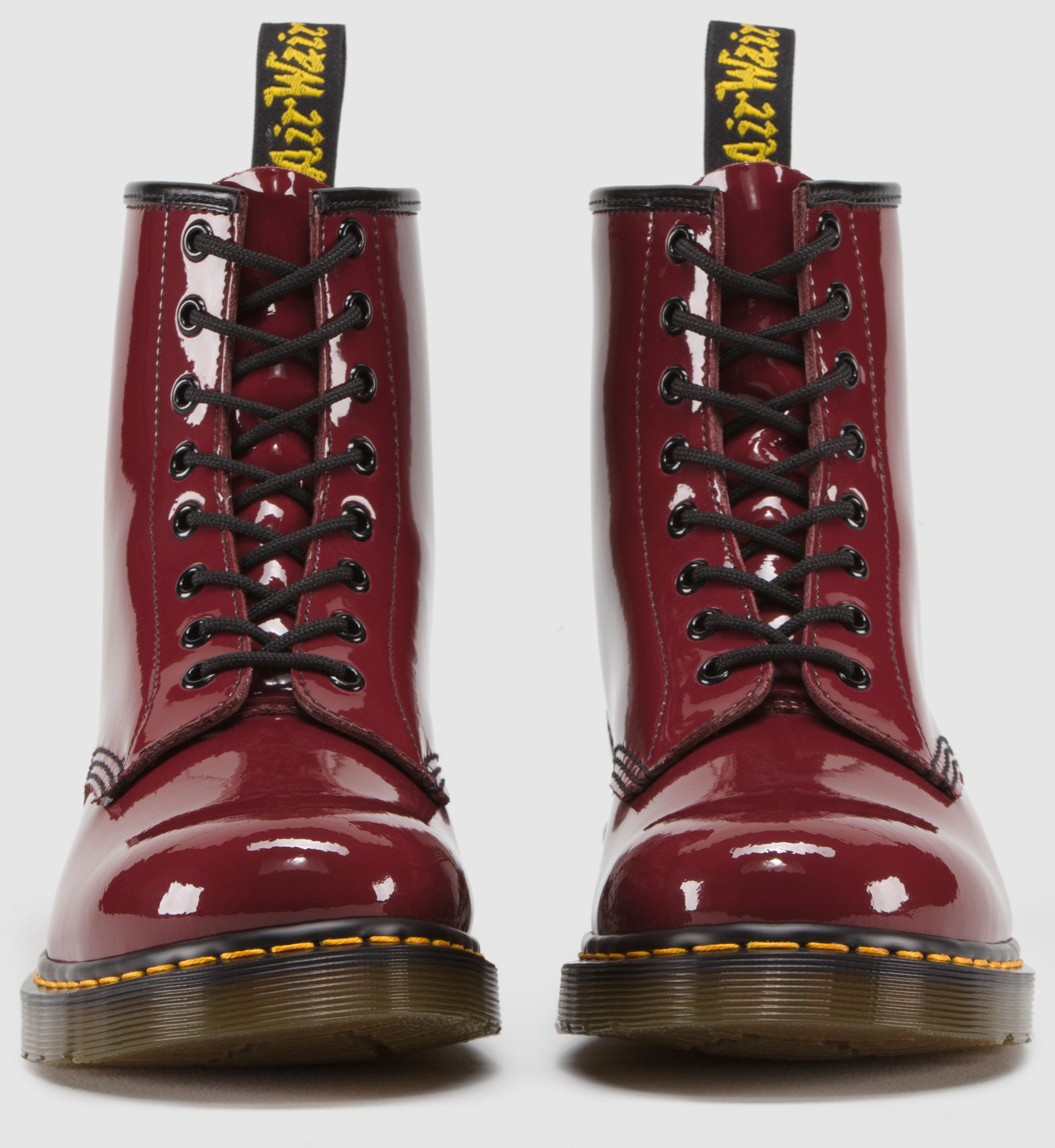 Dr. Martens 1460 Cherry Red Patent Leather Lace-Up Boots for Women - Classic 8-Eye Combat Boots with Air-Cushioned Sole | Perfect for Punk Fashion, Streetwear & Everyday Wear