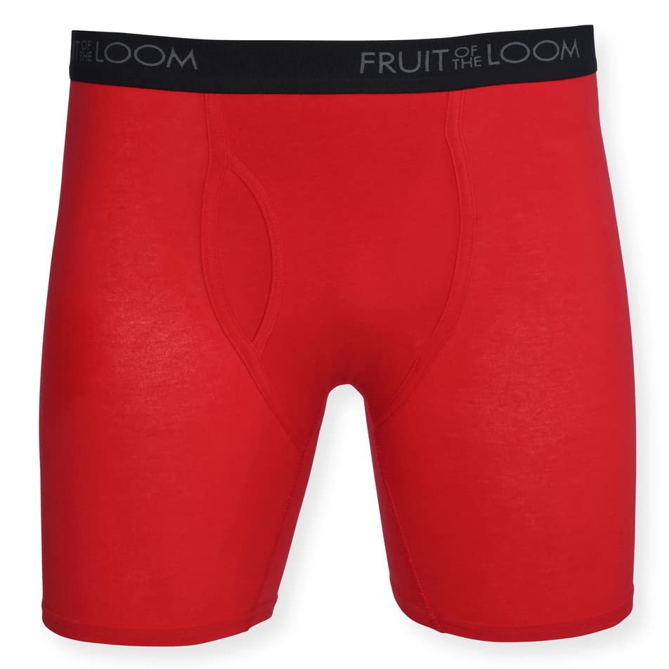 Fruit of the Loom Men's Cotton Performance Boxer Briefs 12-Pack - Breathable Underwear for All-Day Comfort - Perfect for Workout, Office & Daily Wear
