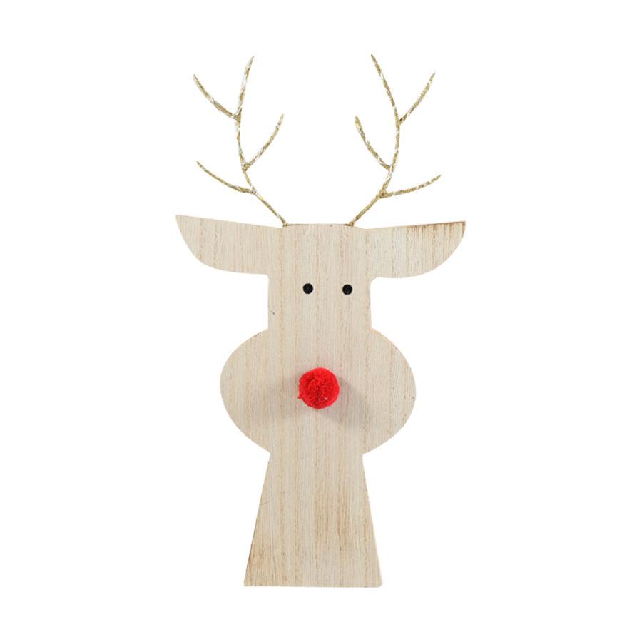 INGE Reindeer with LED Antlers - 29.5cm Christmas Light-Up Decor for Holiday Home & Party Decoration