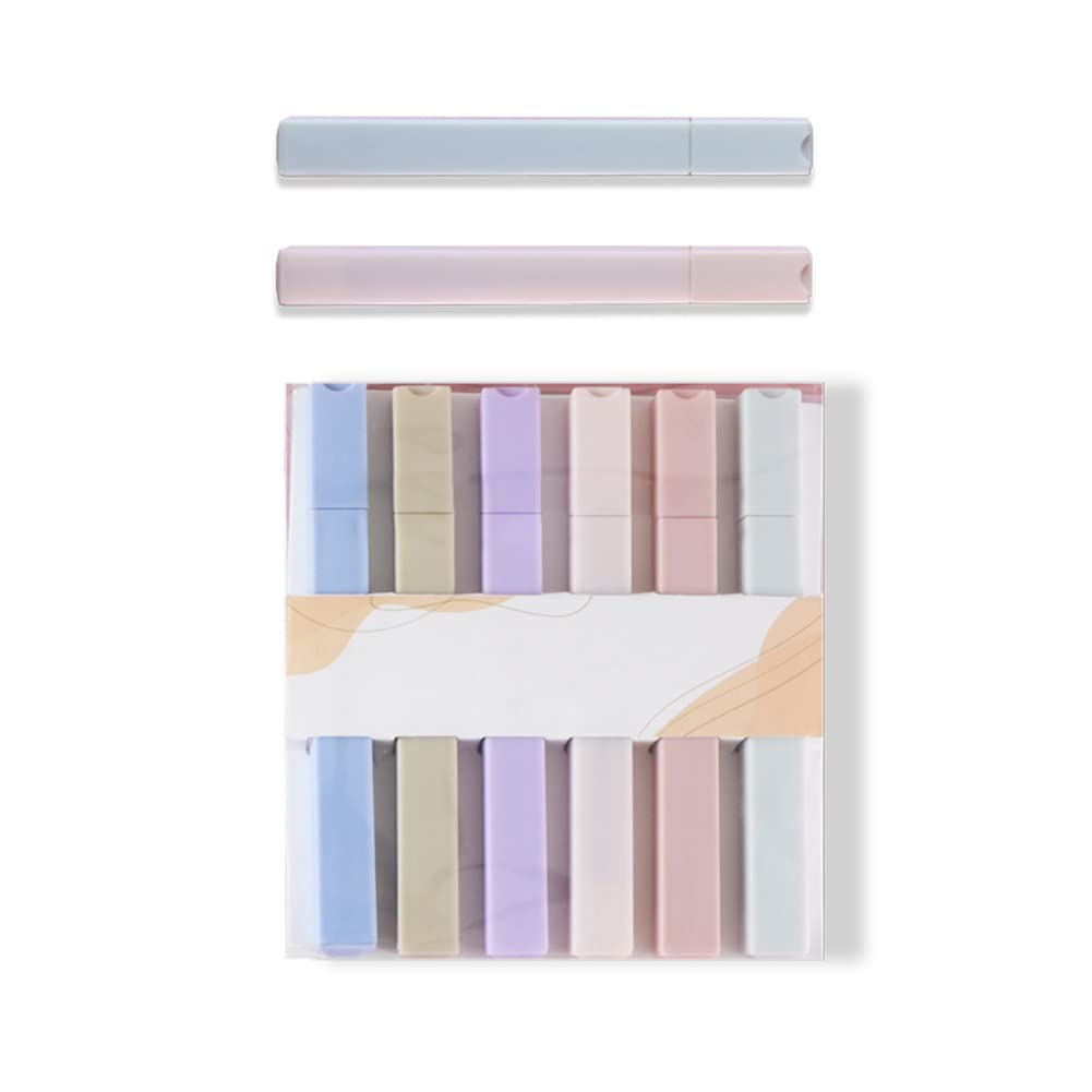 Eforcase 6-Pack Pastel Highlighter Pens with Soft Chisel Tip - Quick Dry, Assorted Colors for Bible Study, Office & School Note Taking - Perfect for Journaling, Book Annotation & Color Coding