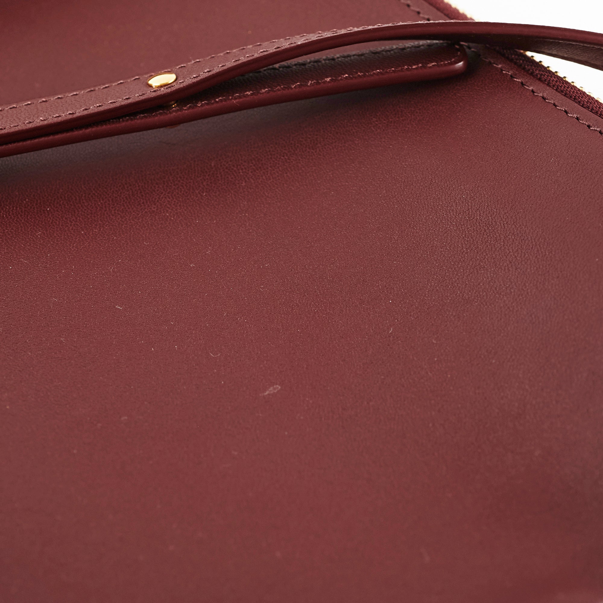 Celine Trio Burgundy Leather Crossbody Bag for Women - Stylish & Compact Everyday Purse for Work, Travel & Shopping