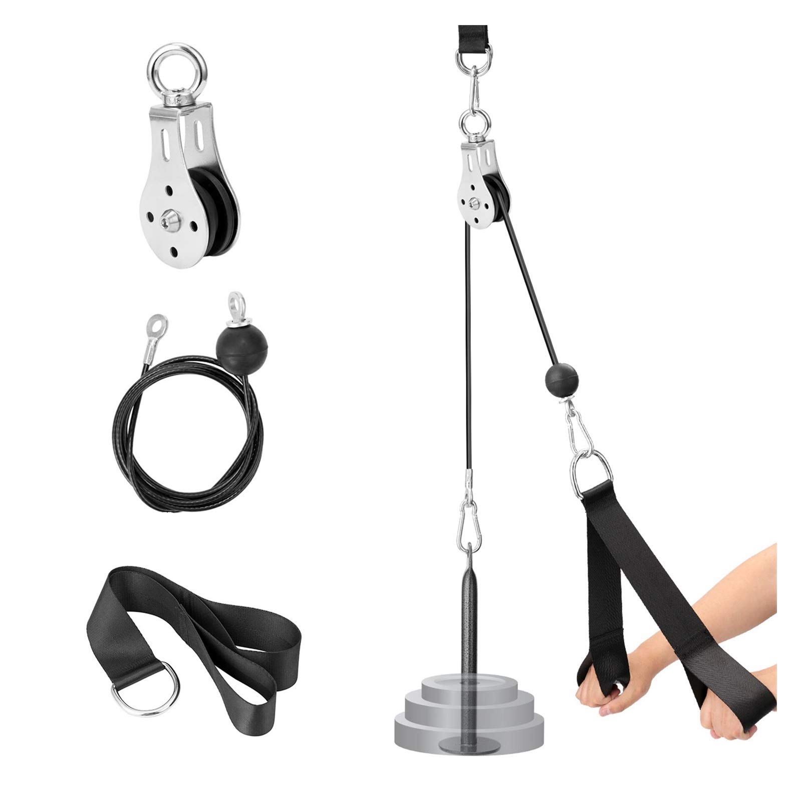 YZZSJC Pulley Cable Machine Attachment System - Arm Biceps Triceps Blaster for Strength Training | Home Gym Workout Equipment | 2M Cable (Style A) | Perfect for Home & Commercial Gym Use