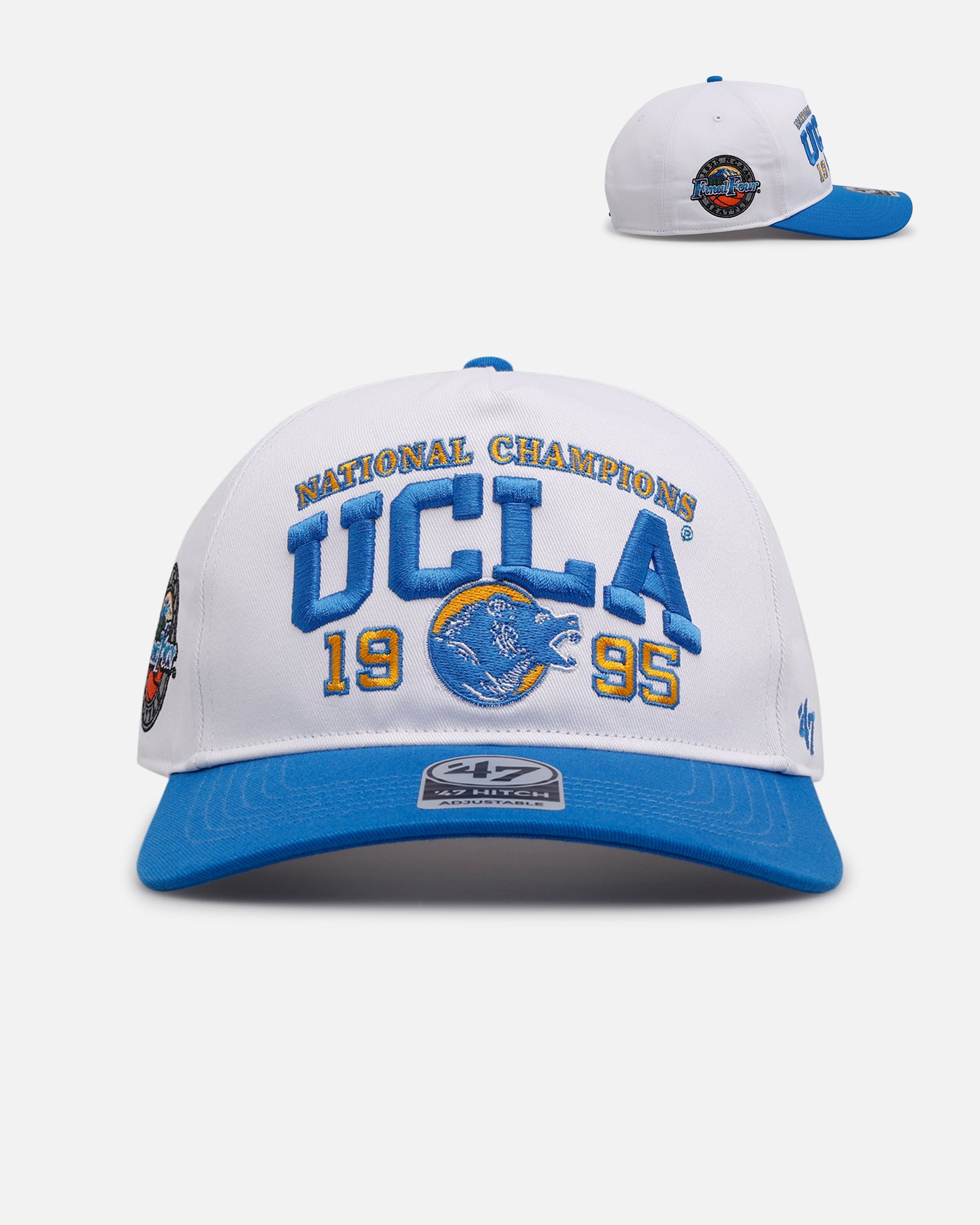 47 Brand UCLA 1995 'March Madness' Snapback Hat - White & Light Blue Vintage College Basketball Cap for Men & Women - Perfect for NCAA Fans, Streetwear & Casual Outfits
