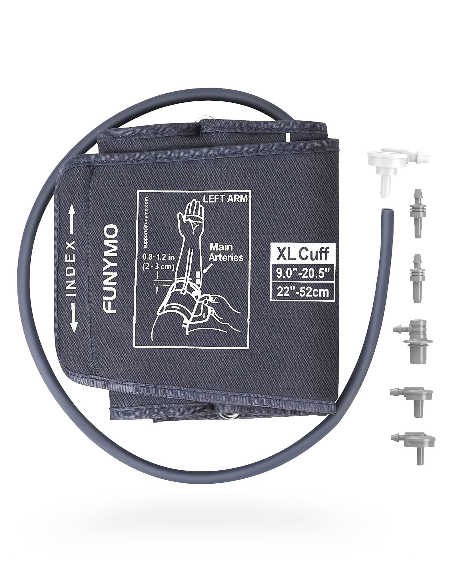 Extra Large Blood Pressure Cuff Arm 9.0''-20.5'' with 6 Connectors - XL Replacement Cuff Compatible with Omron BP Monitors (BP Machine Not Included) - Ideal for Home Health Monitoring & Medical Use